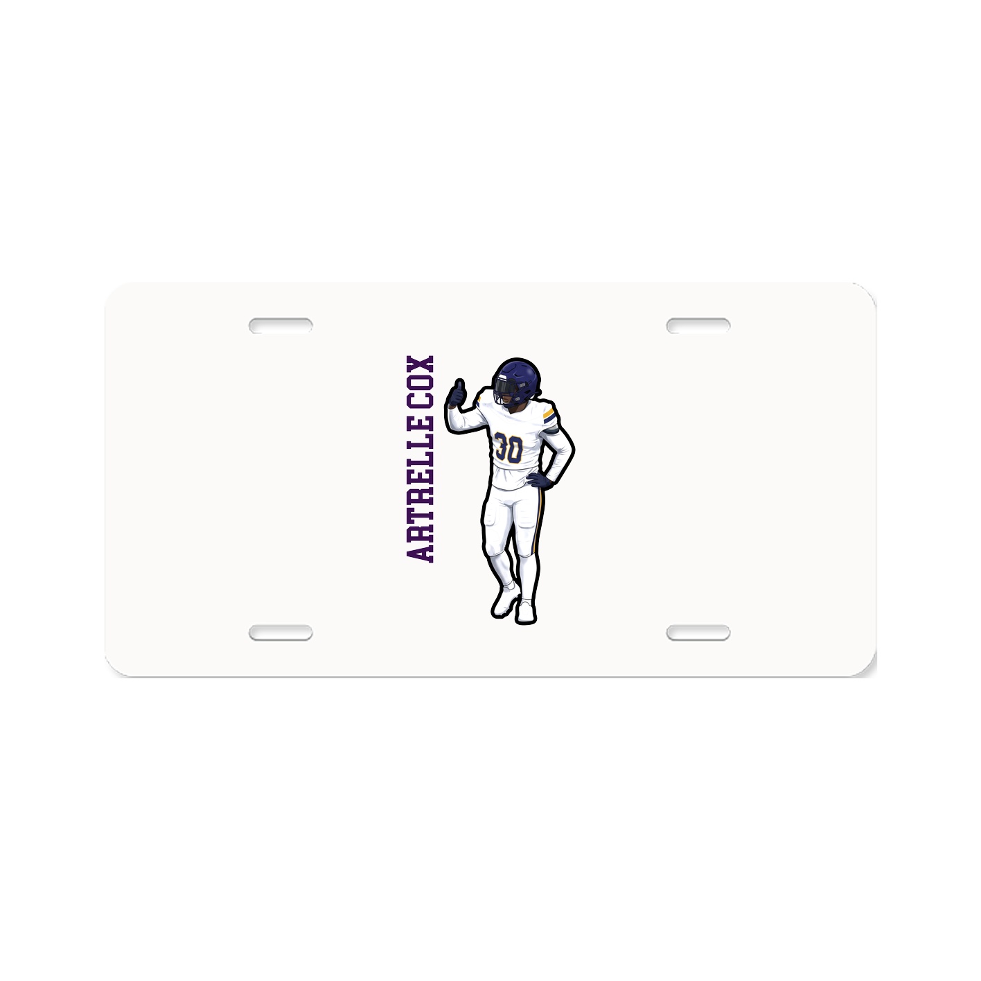 License Plate — Name Vertical in Classic
