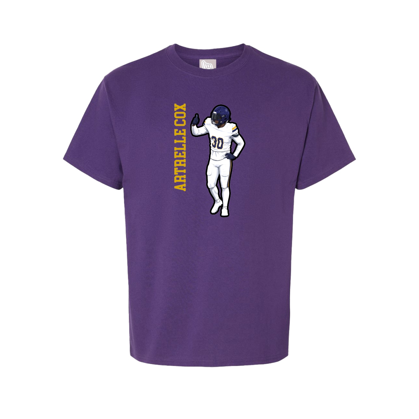 Tee — Name Vertical in Purple