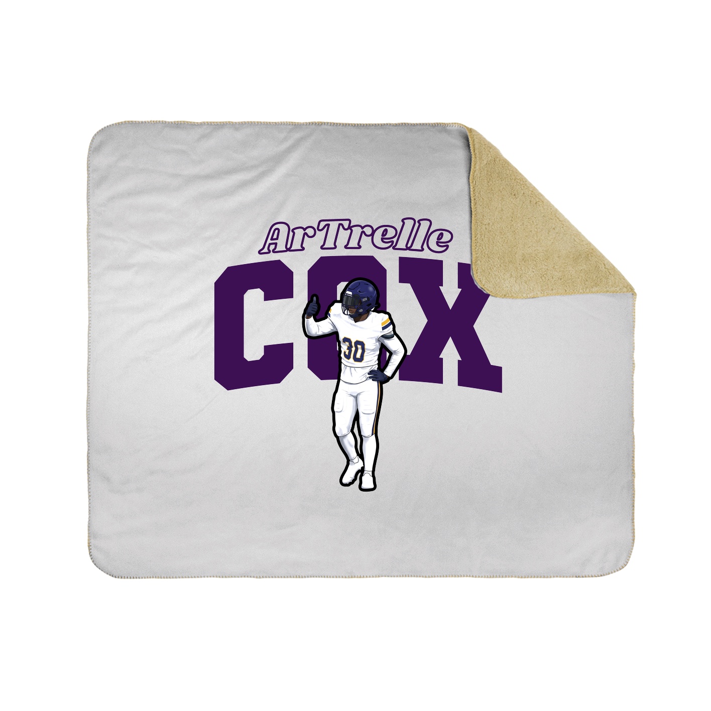 Throw Blanket — Name Arch in White