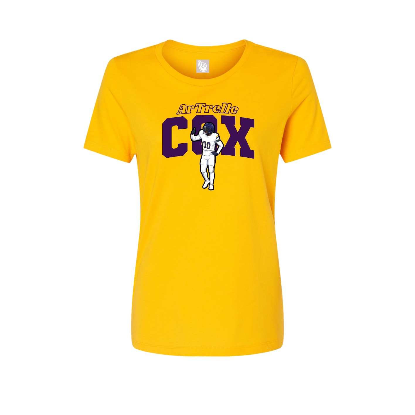 Womens Tee — Name Arch in Gold