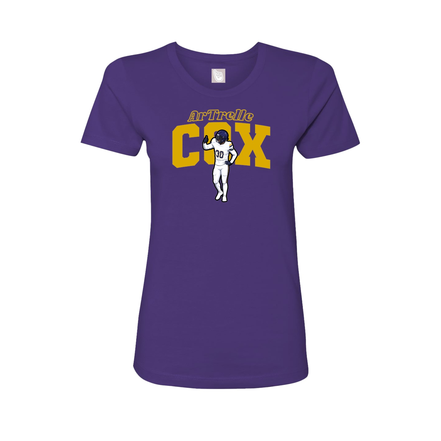 Fitted Women's Tee — Name Arch in Purple