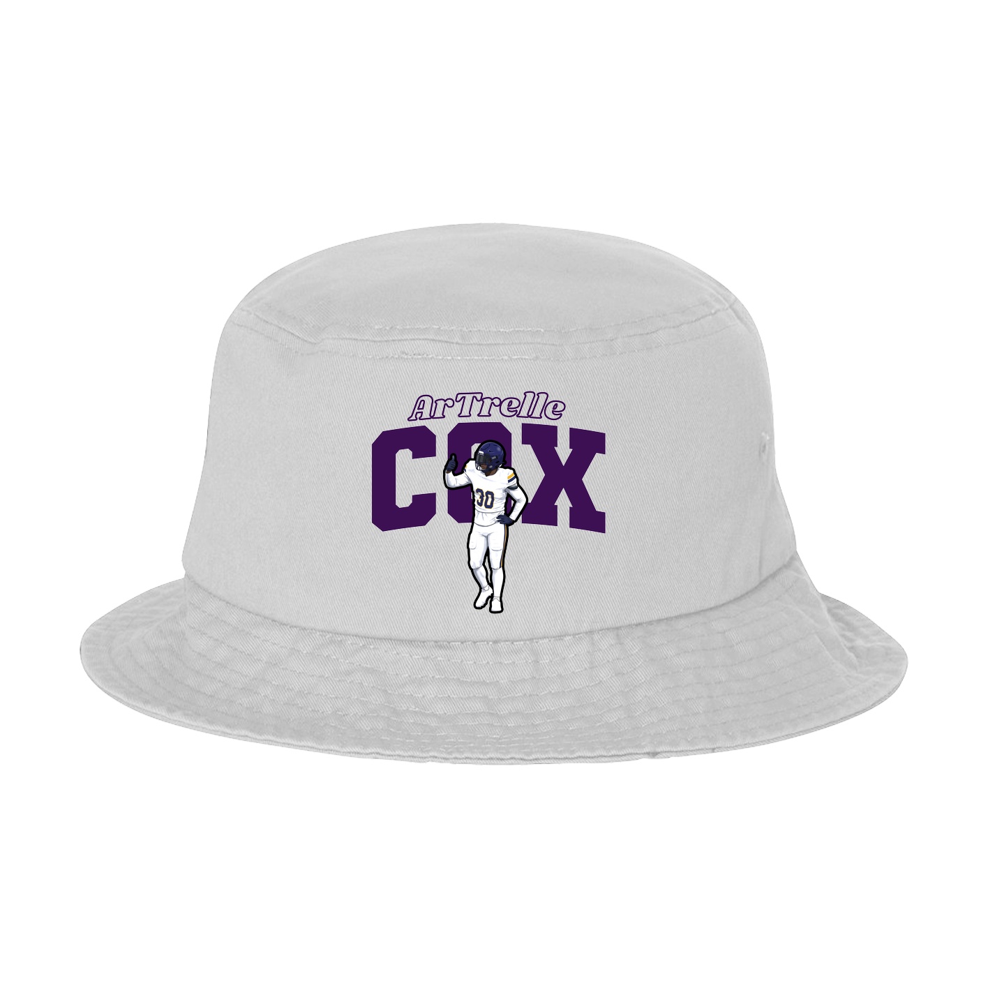 Bucket Cap — Name Arch in White