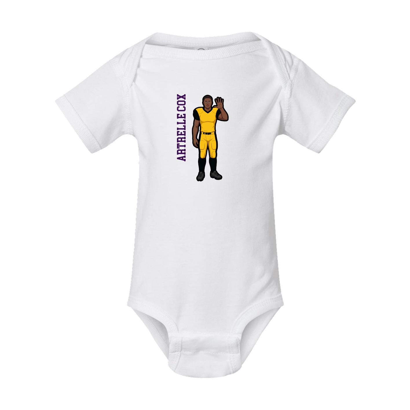 Baby Onesie — Name Vertical in White