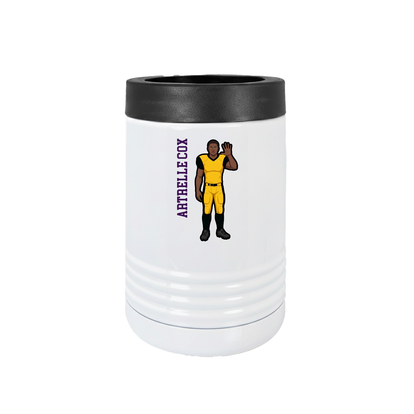 Beverage Holder — Name Vertical in White