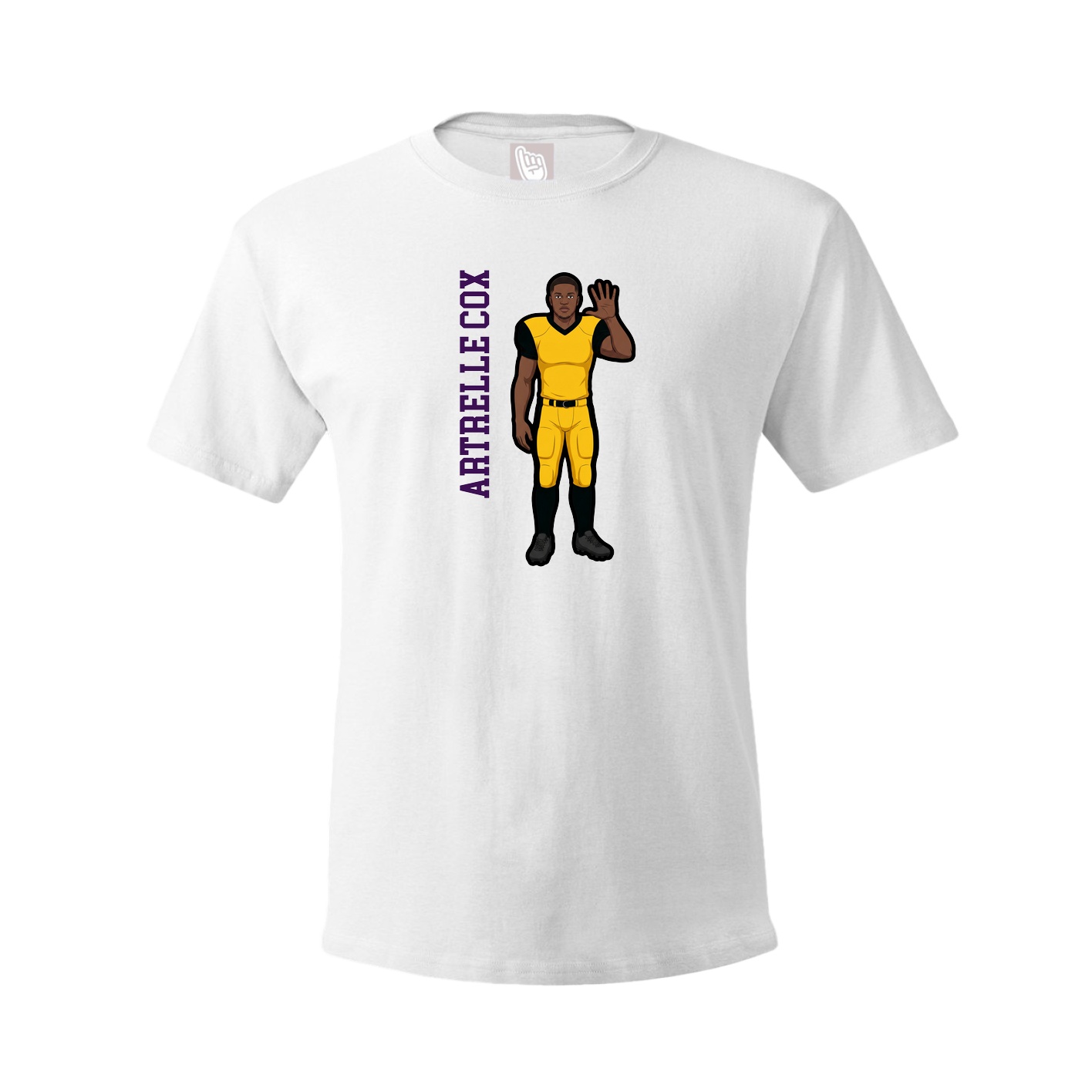 Youth Tee — Name Vertical in White