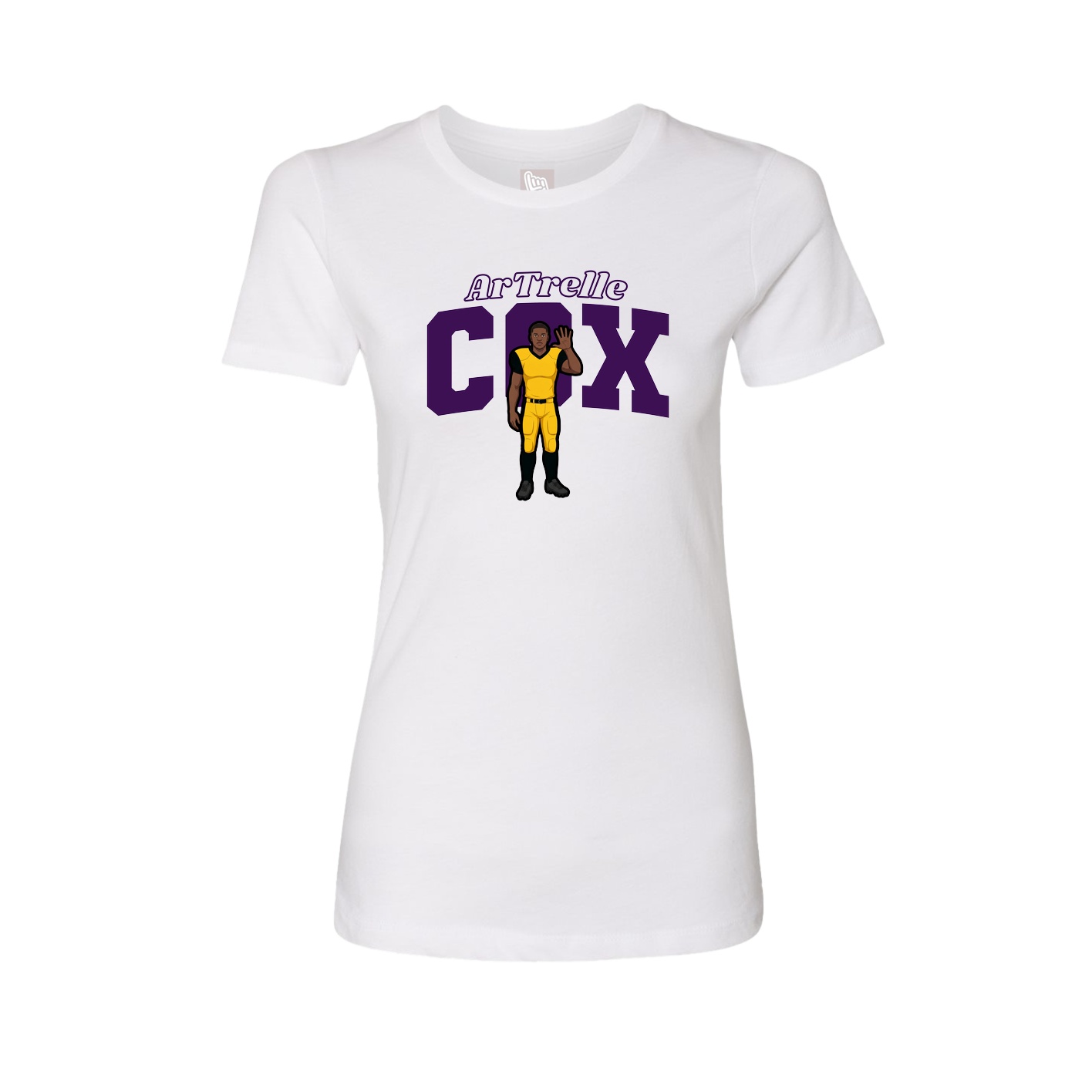 Womens Tee — Name Arch in White