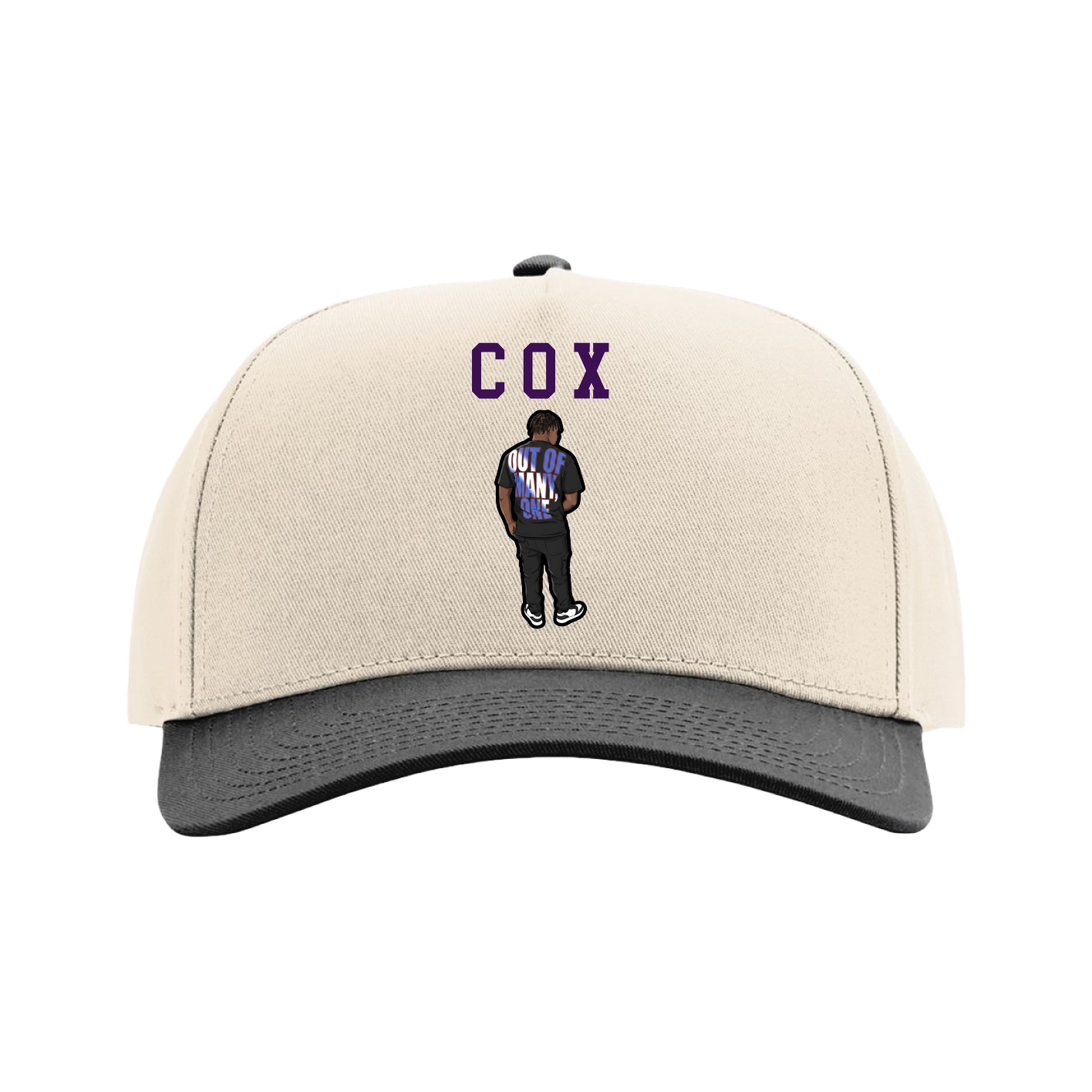 Full Fabric Five-Panel Champ Cap — Shirsey in Cream/Black