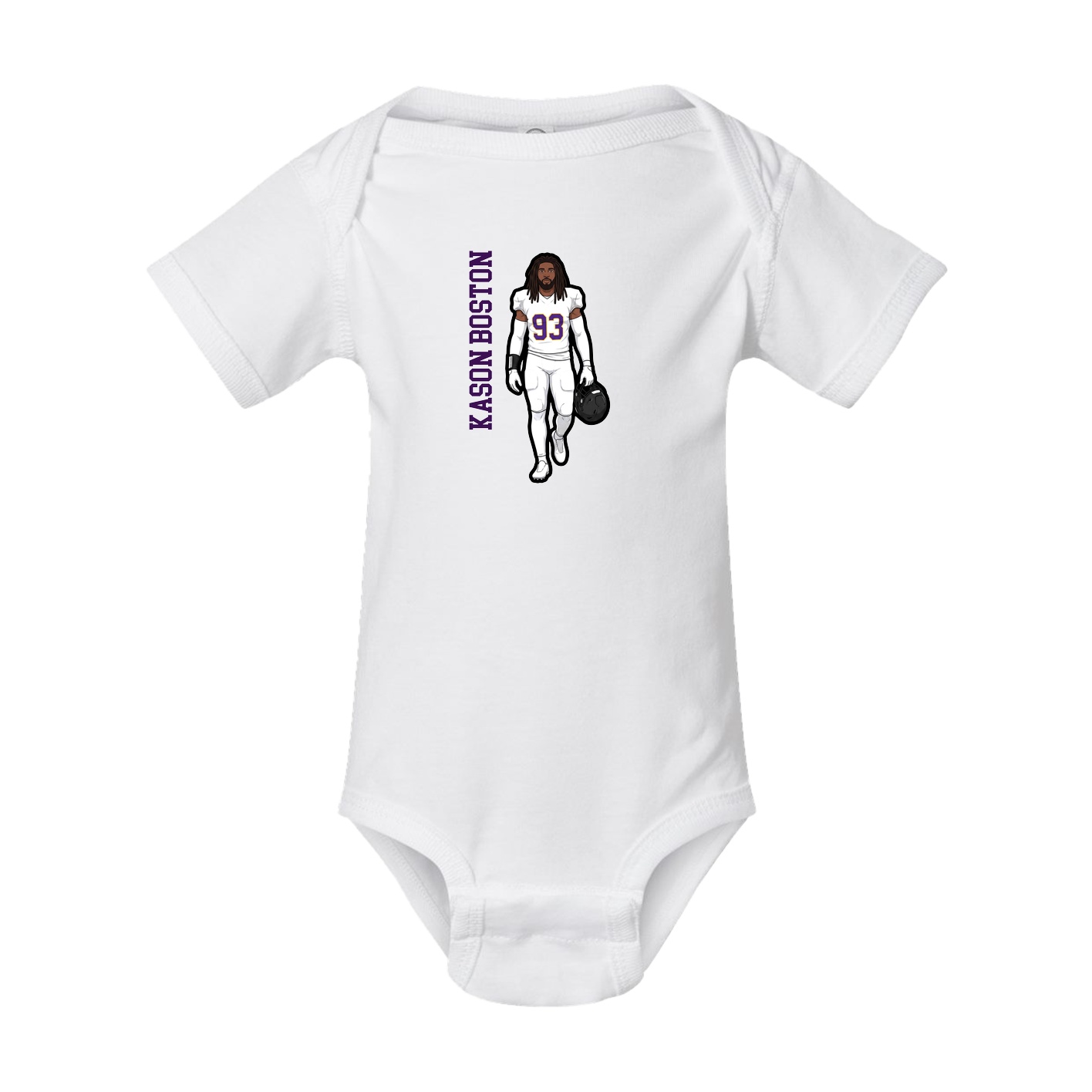 Baby Onesie — Name Vertical in White