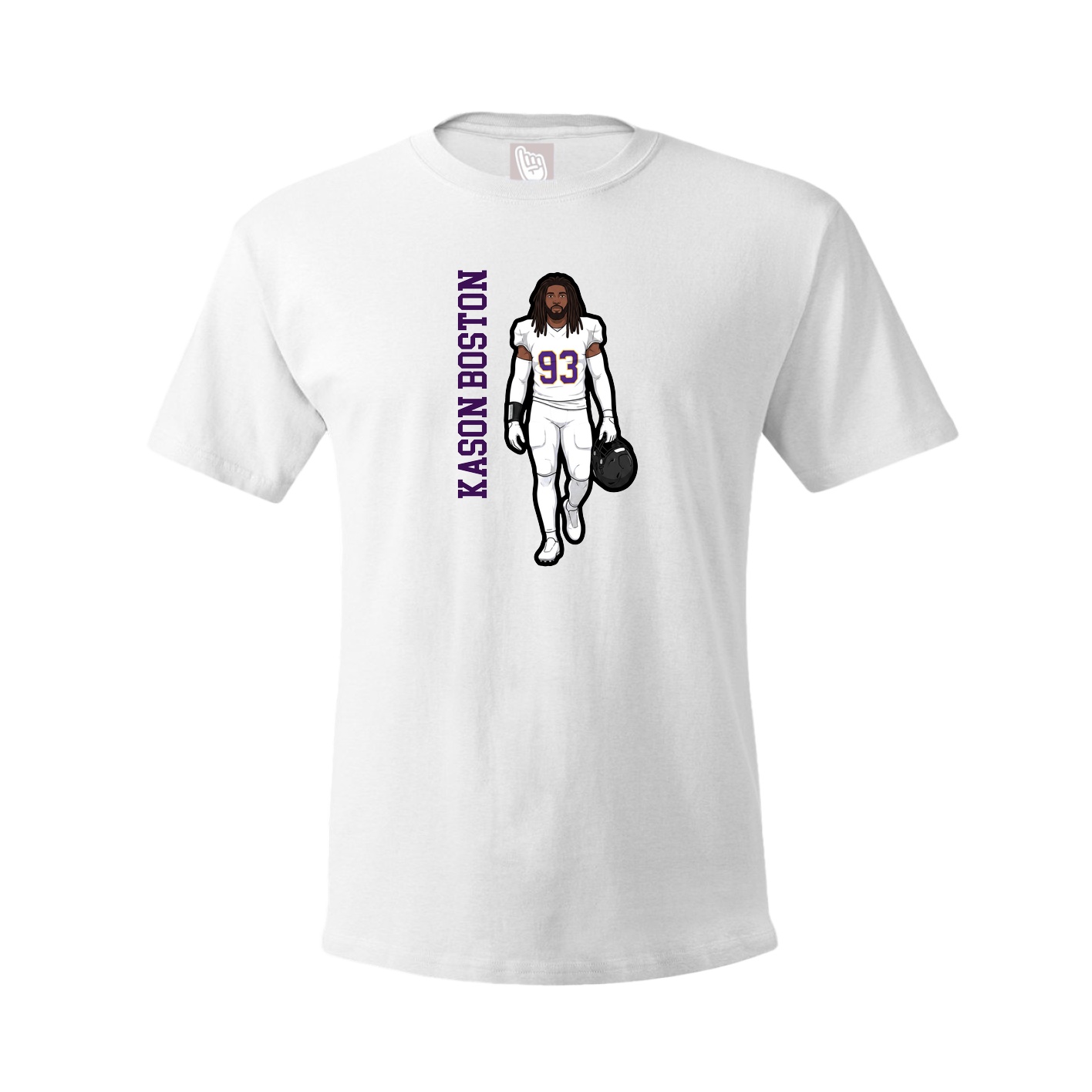 Youth Tee — Name Vertical in White