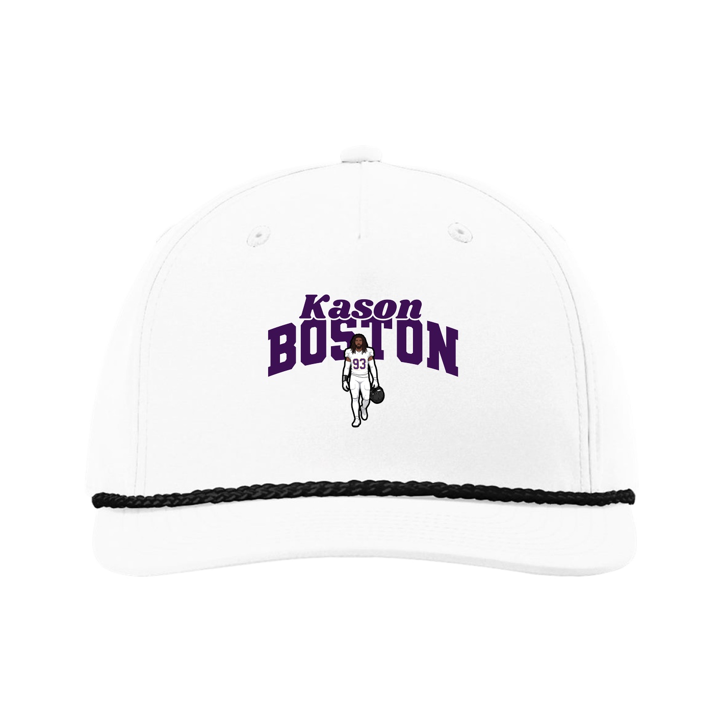 Five-Panel Classic Rope Cap — Signature Arch in White