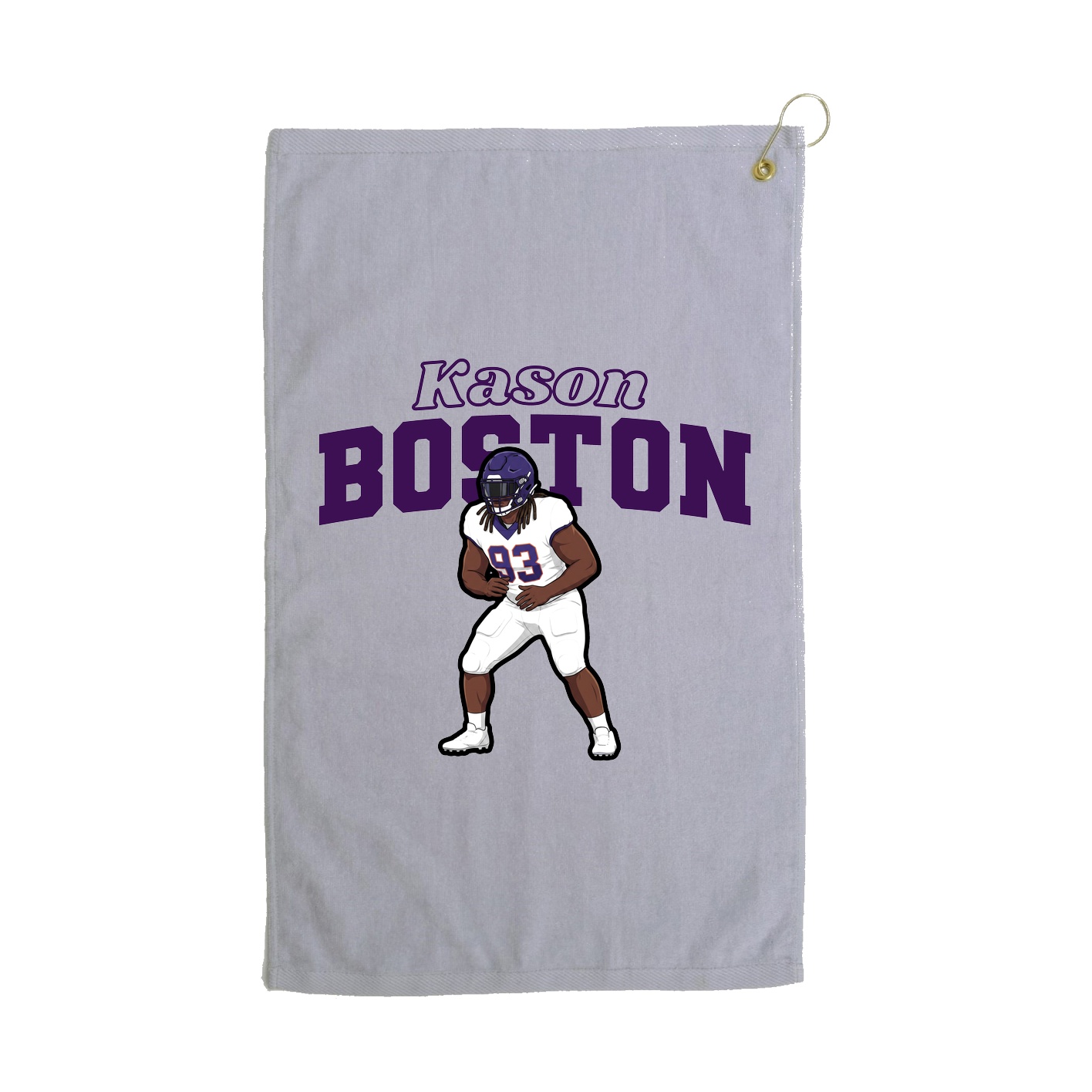 Golf Towel — Name Arch in Grey