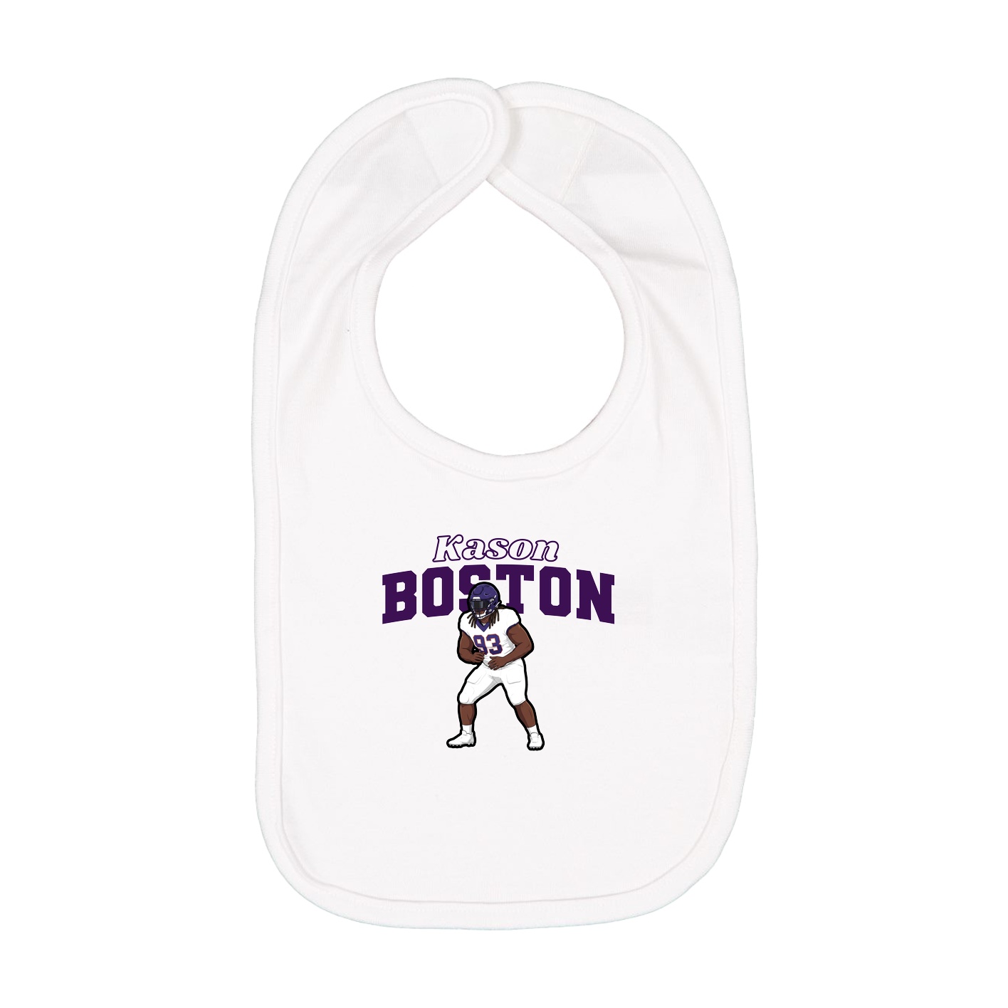 Infant Bib — Name Arch in White