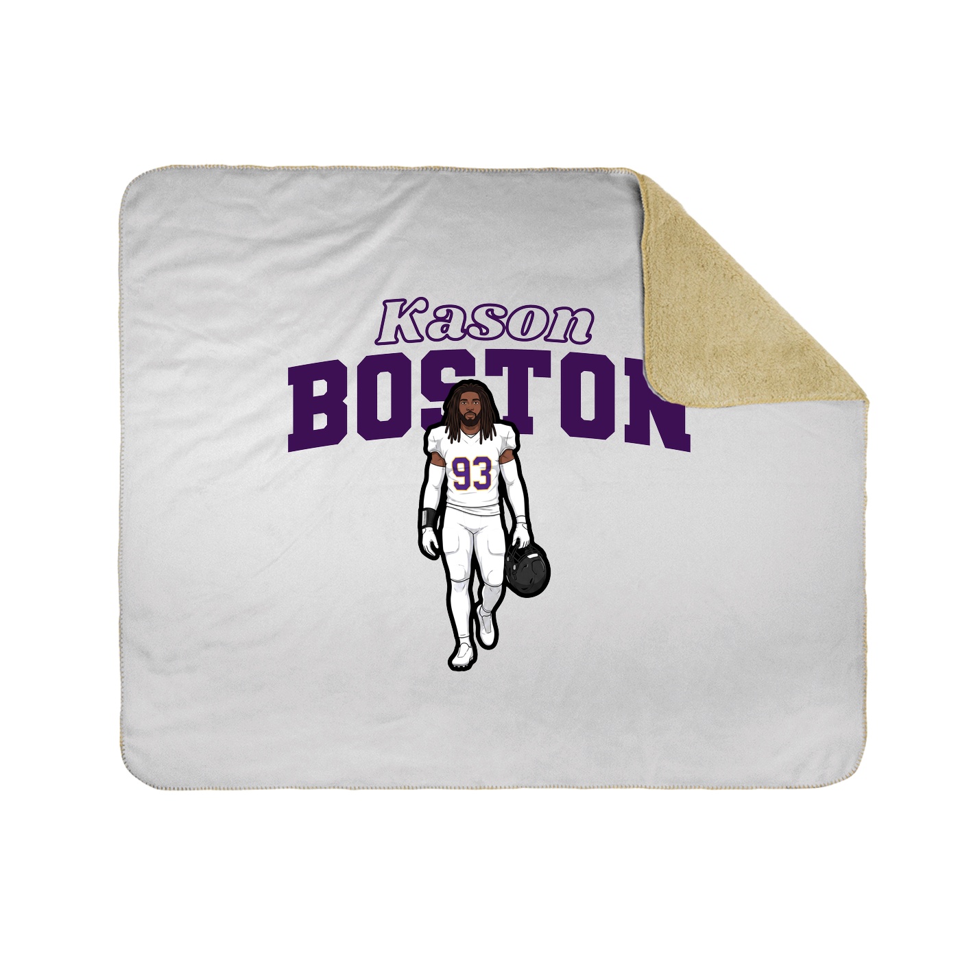 Throw Blanket — Name Arch in White