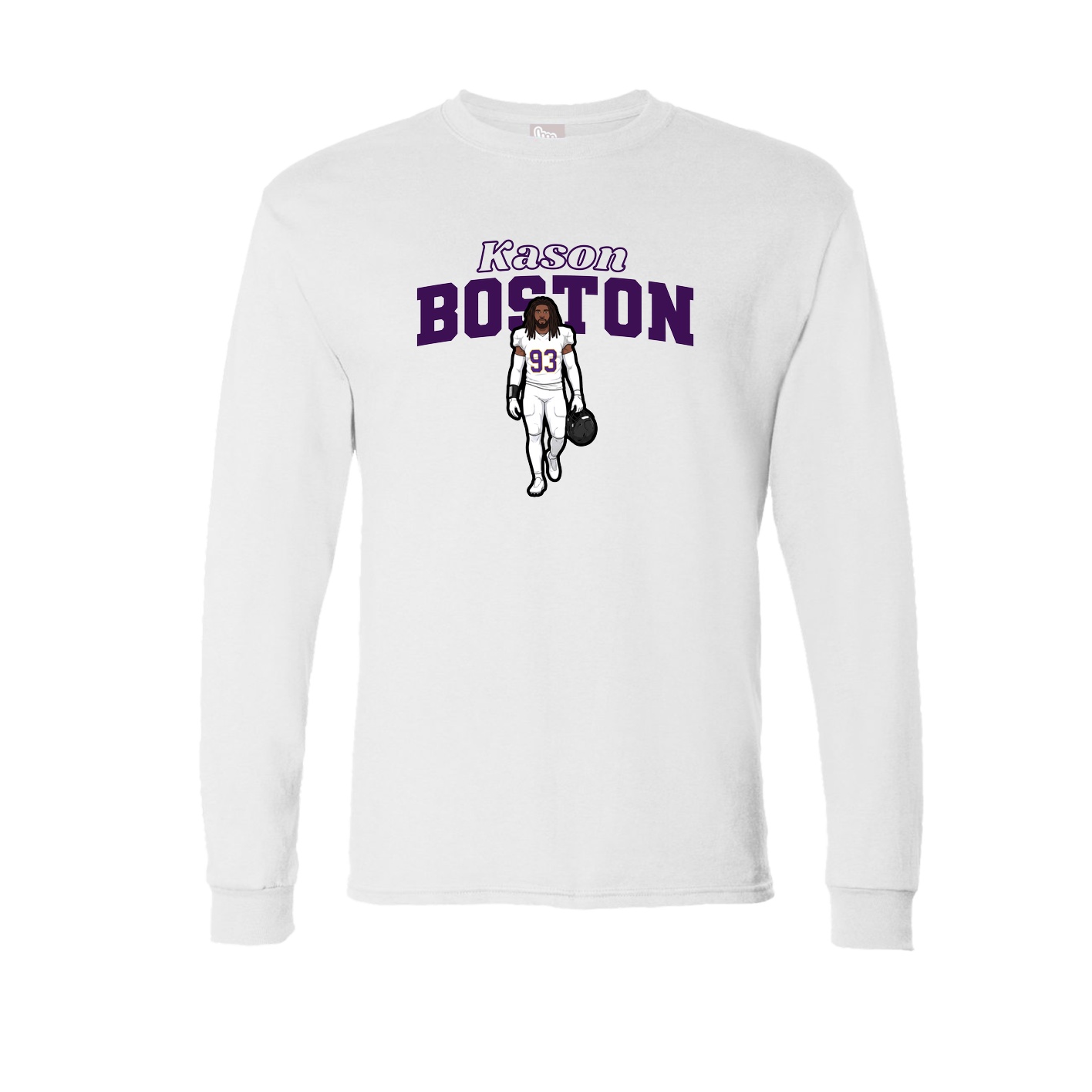 Long Sleeve Tee — Name Arch in White