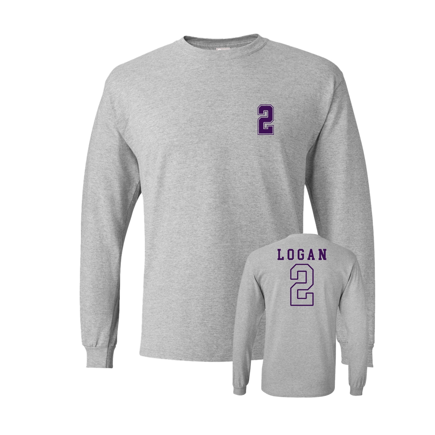 Long Sleeve Tee — Chest Back in Grey