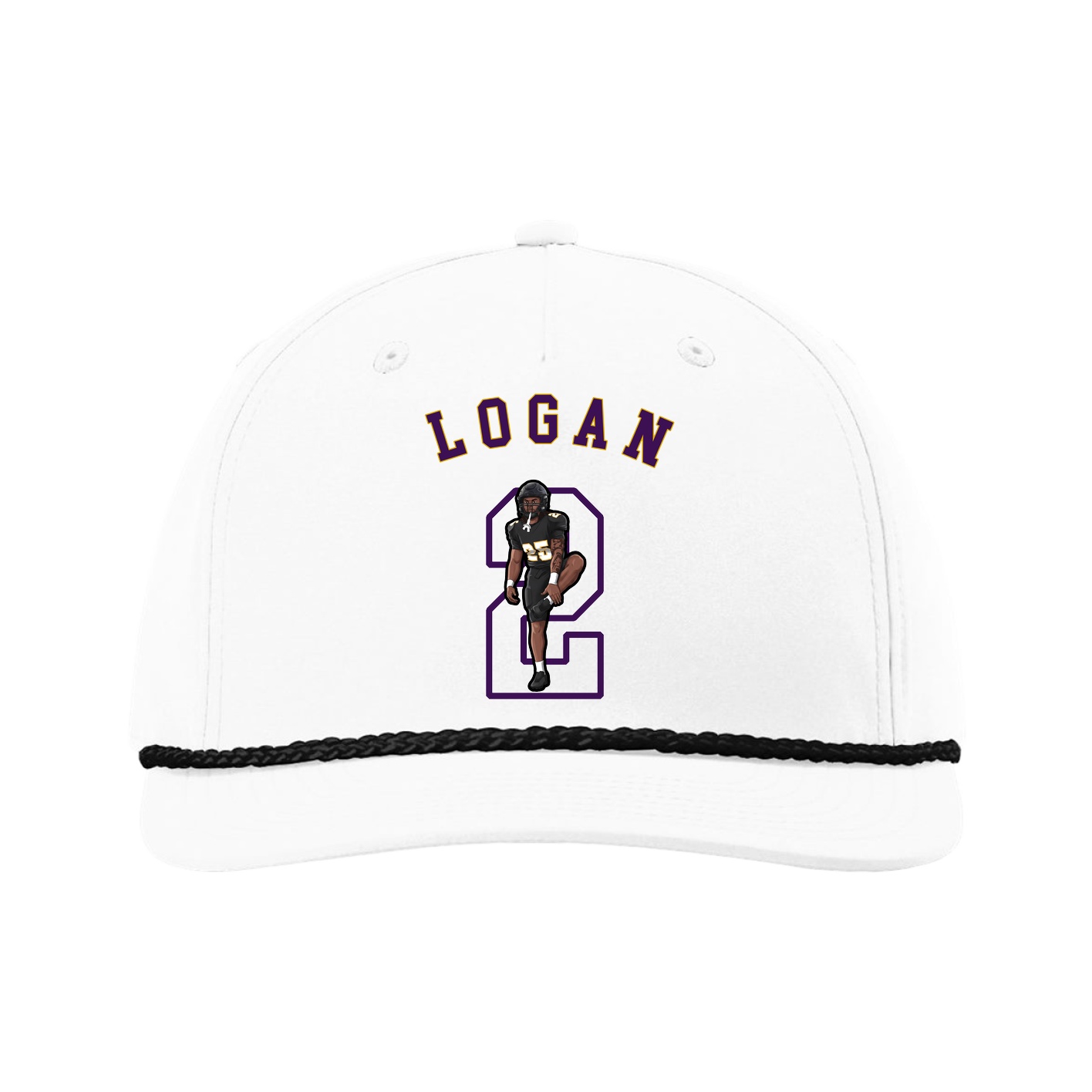 Five-Panel Classic Rope Cap — Shirsey Arch in White