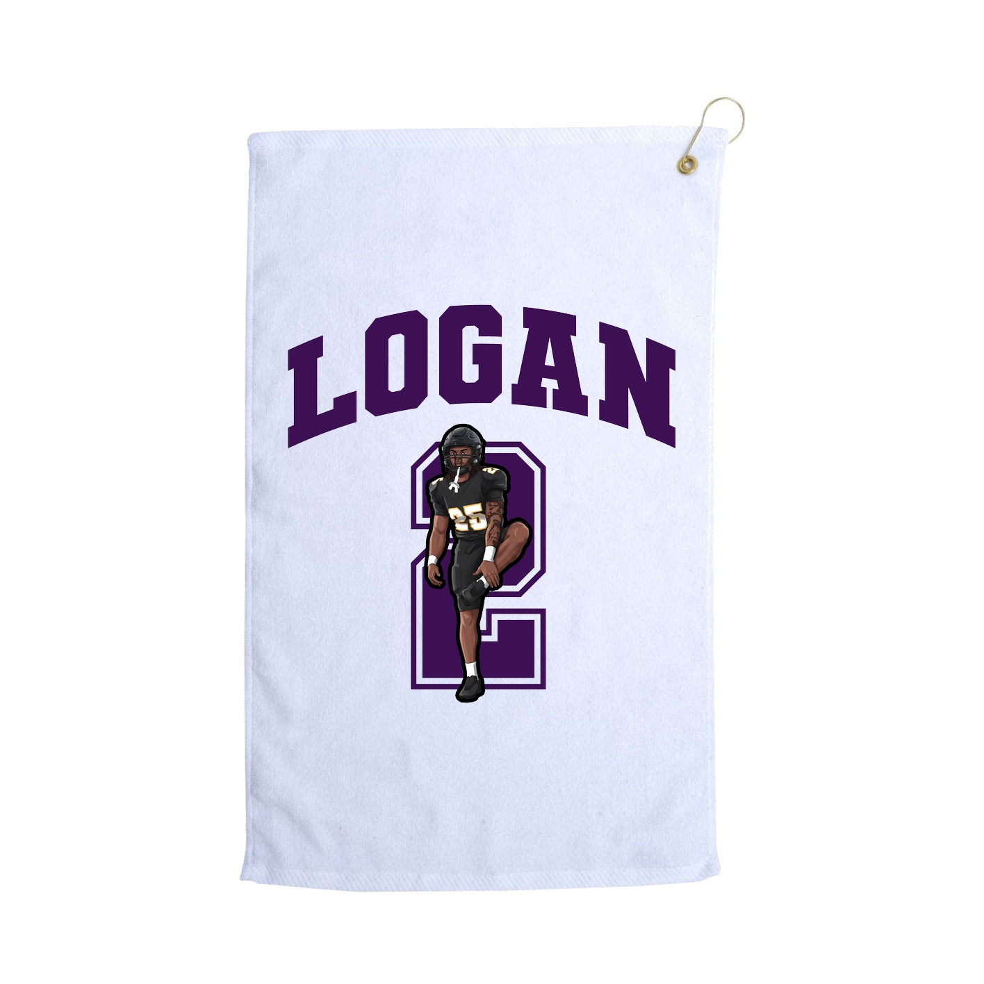 Golf Towel — Number in White