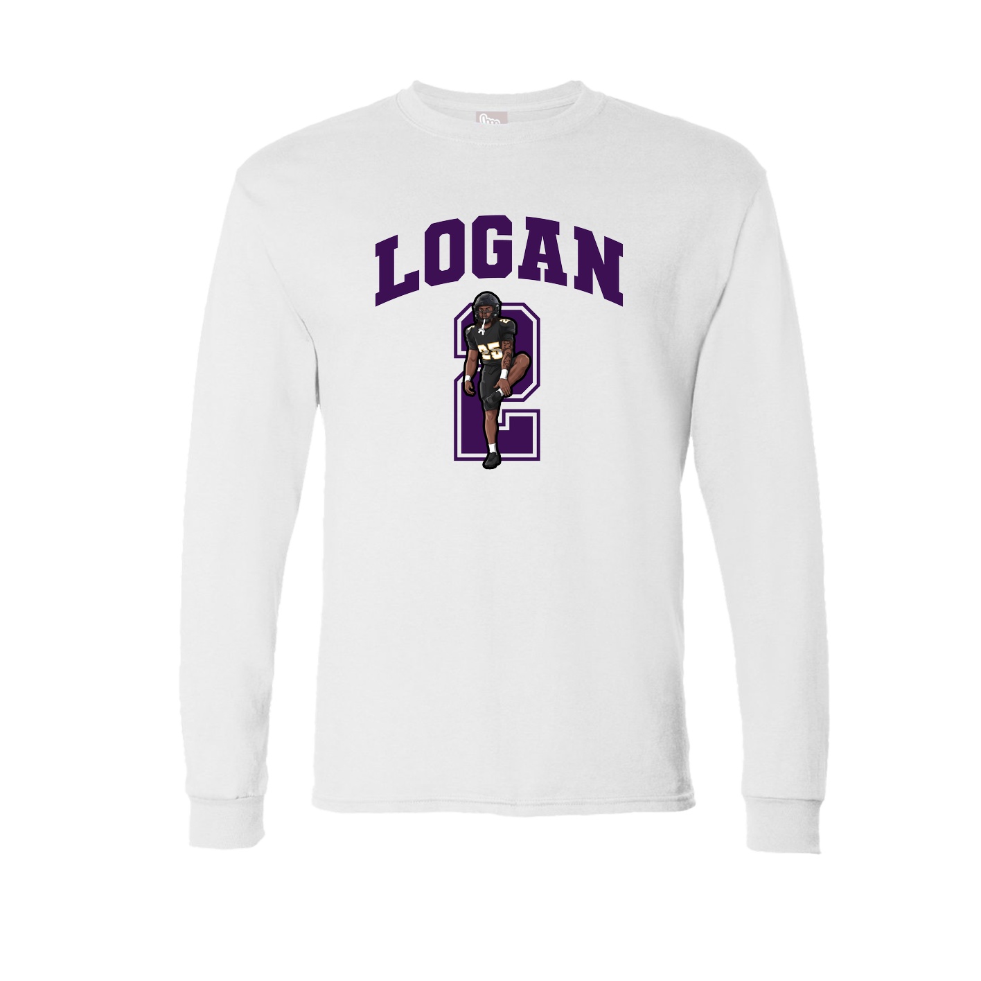 Long Sleeve Tee — Number in White