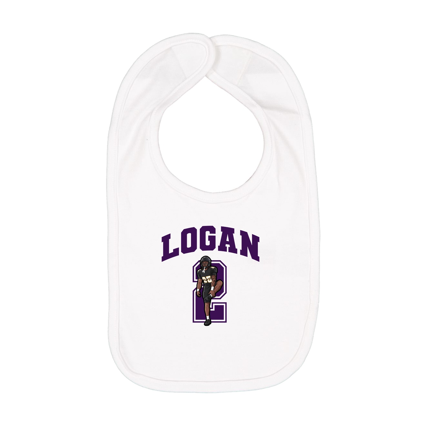 Infant Bib — Number in White