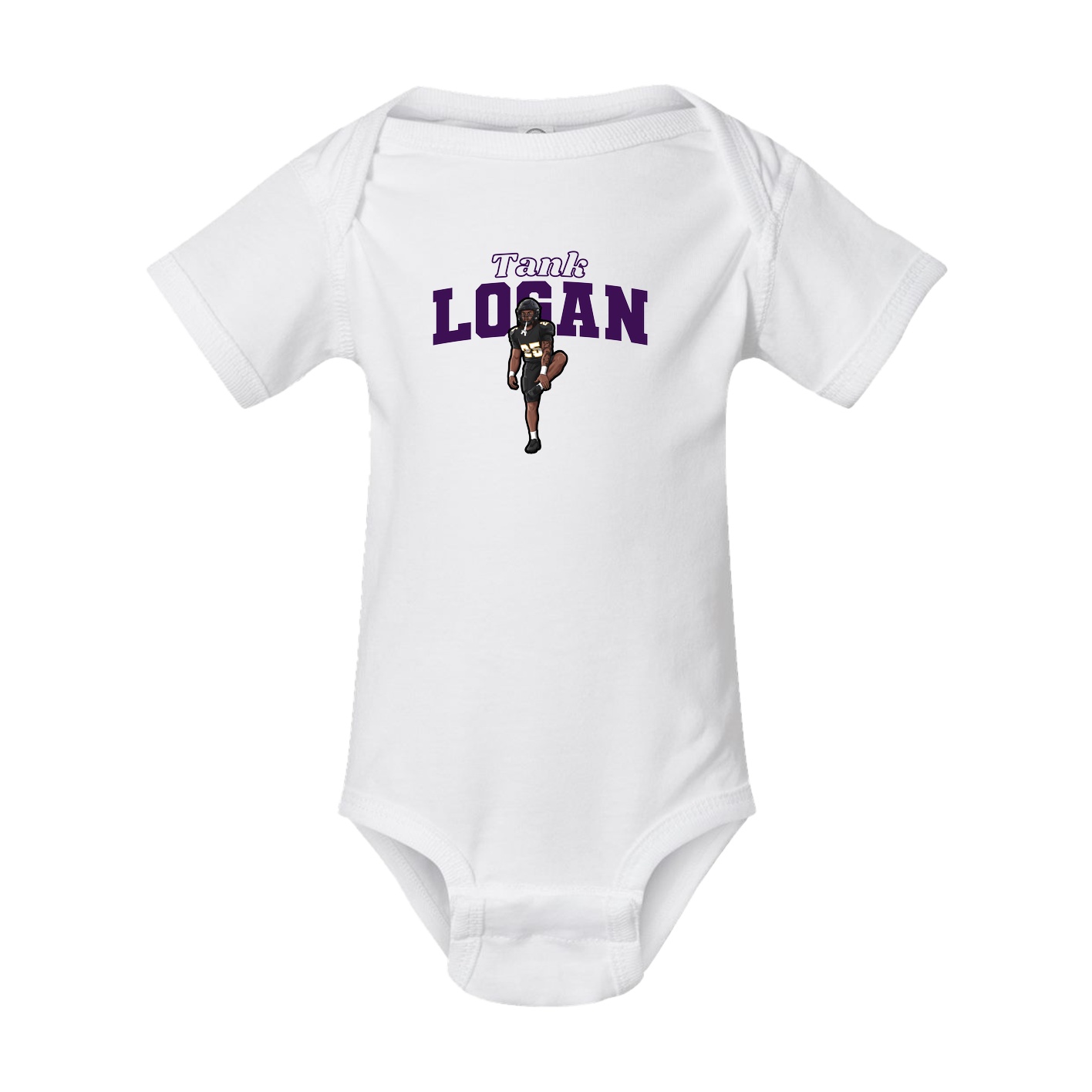 Baby Onesie — Name Arch in White