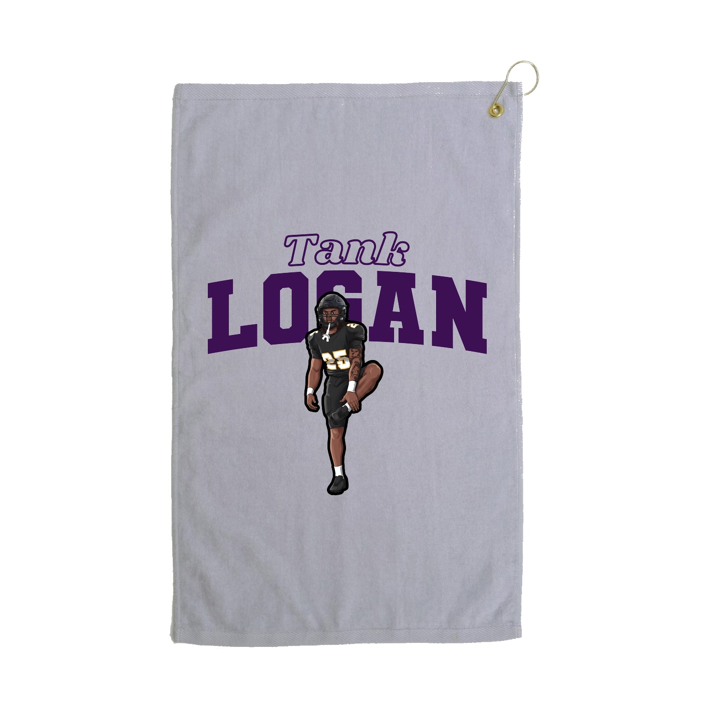 Golf Towel — Name Arch in Grey