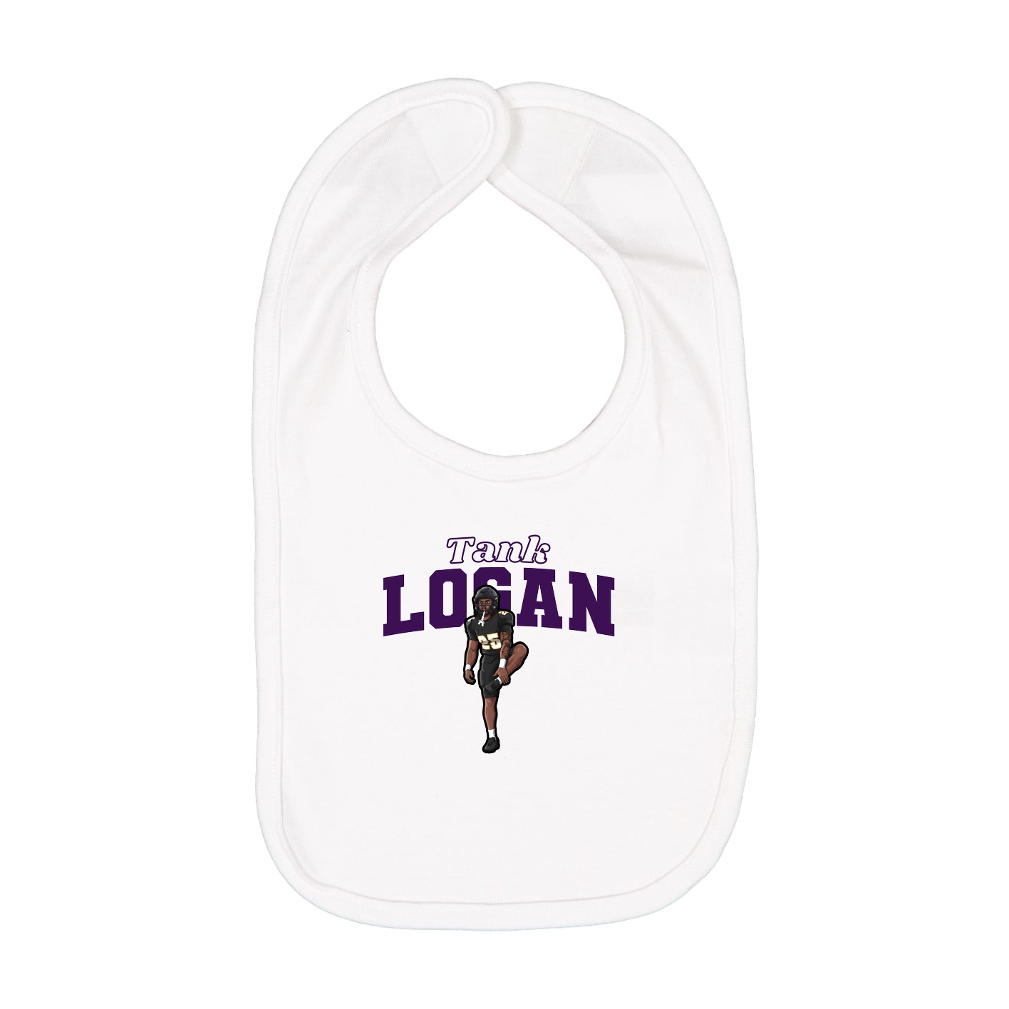 Infant Bib — Name Arch in White