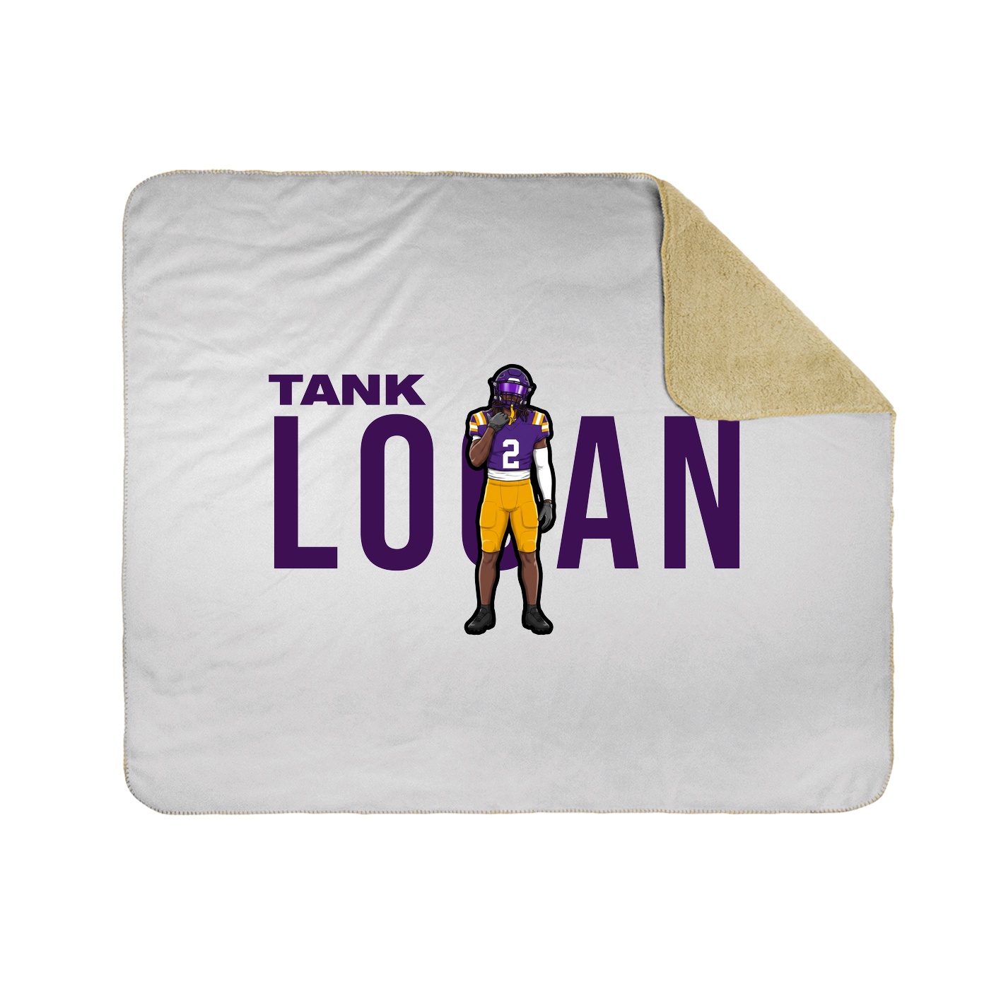 Throw Blanket — Player Name in White