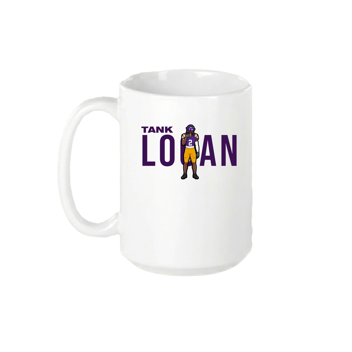 15oz Coffee Mug — Player Name in White