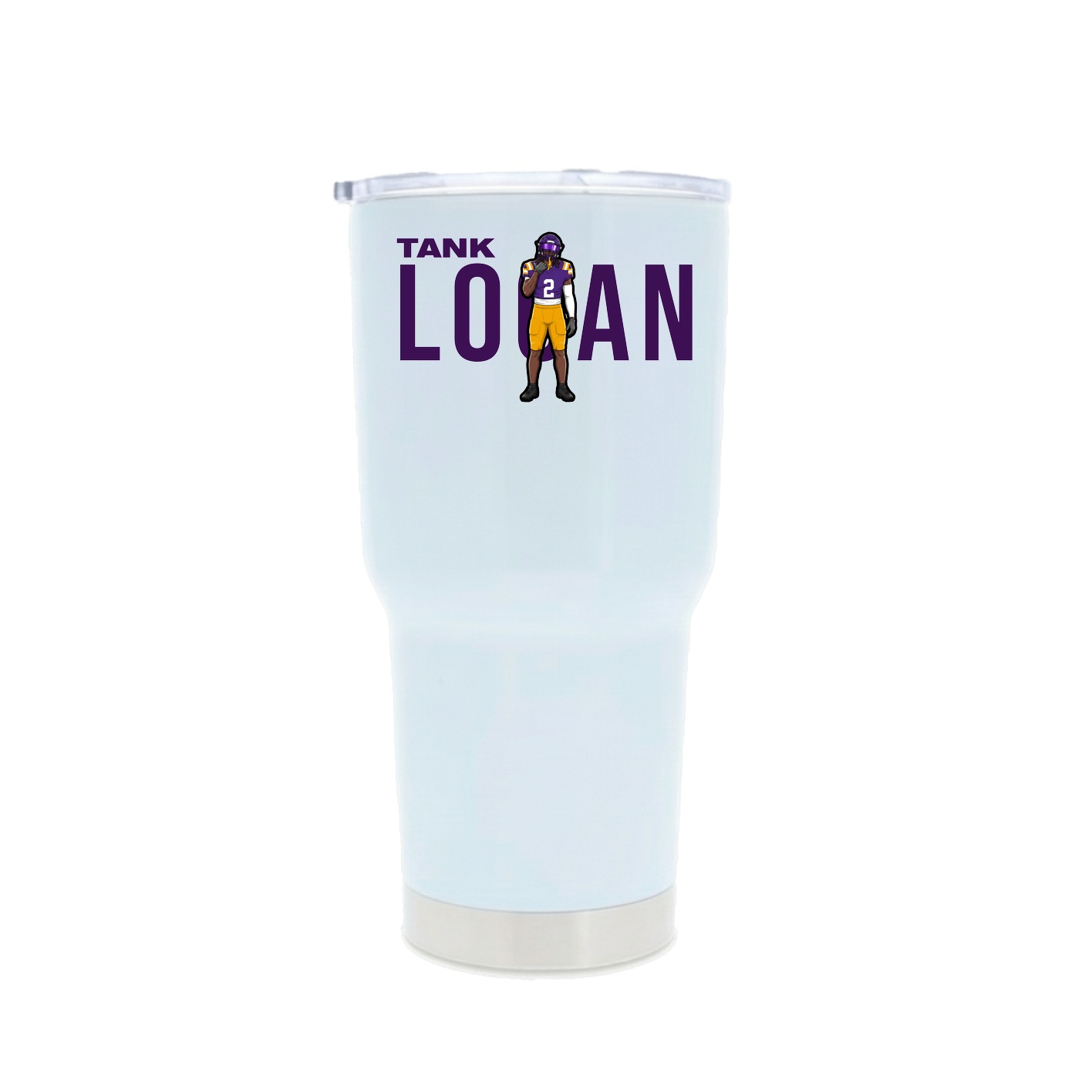 30oz Stainless Steel Tumbler — Player Name in White