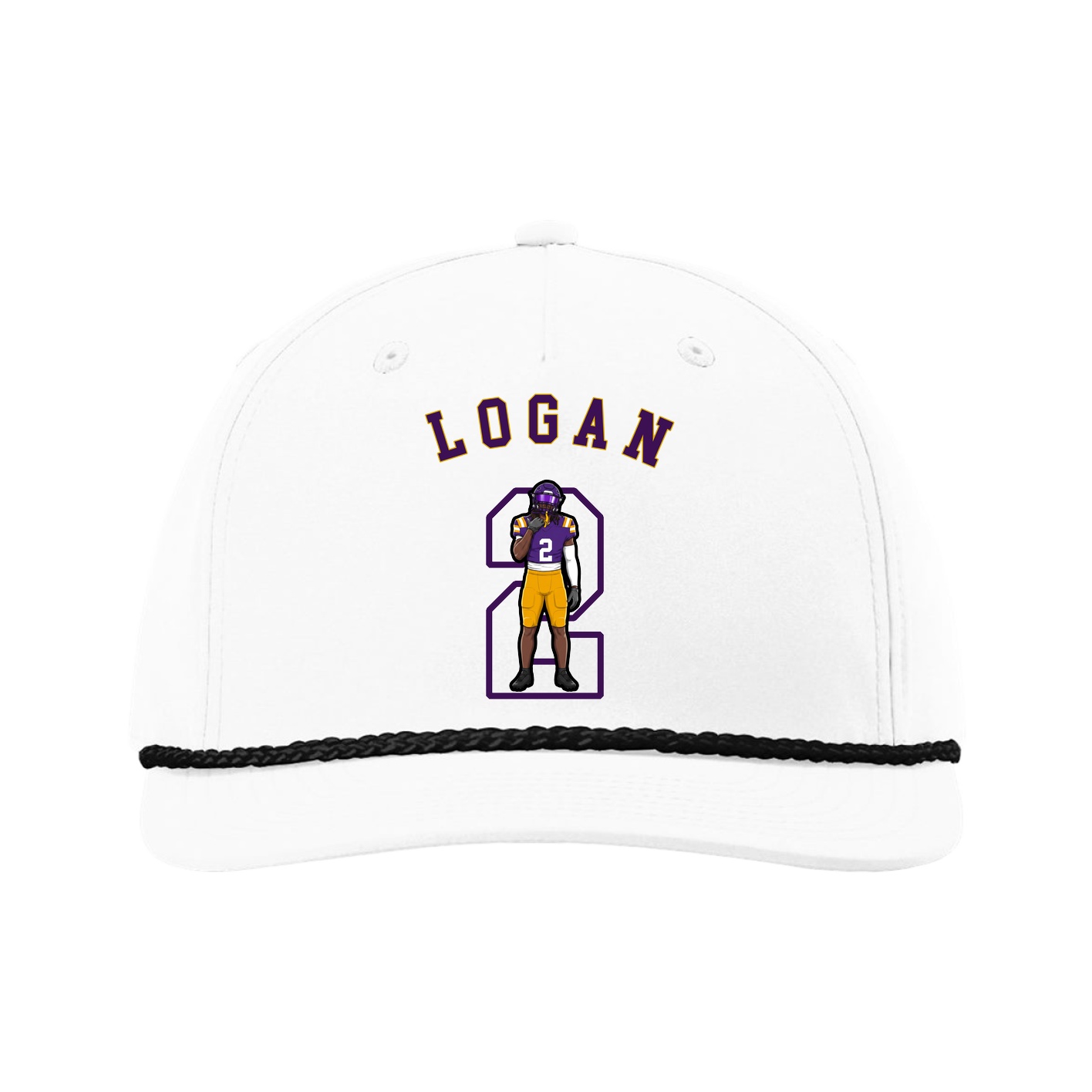Five-Panel Classic Rope Cap — Shirsey Arch in White