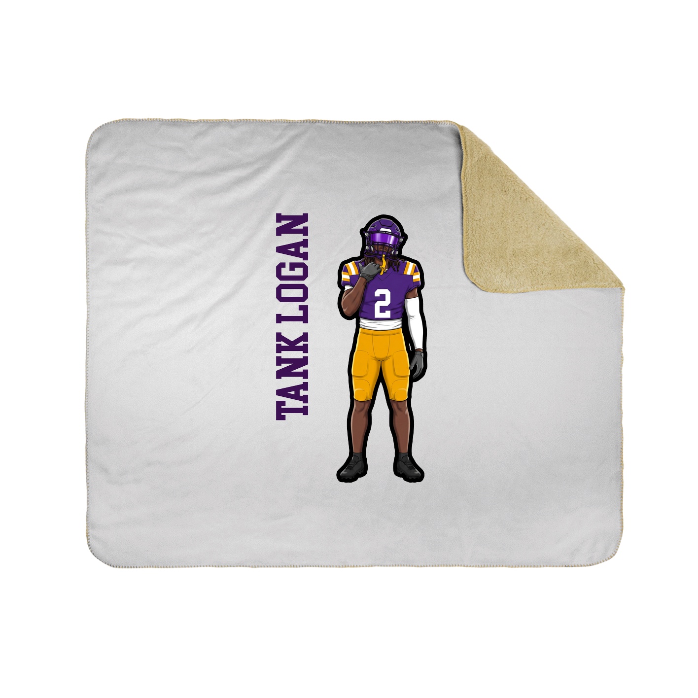 Throw Blanket — Name Vertical in White