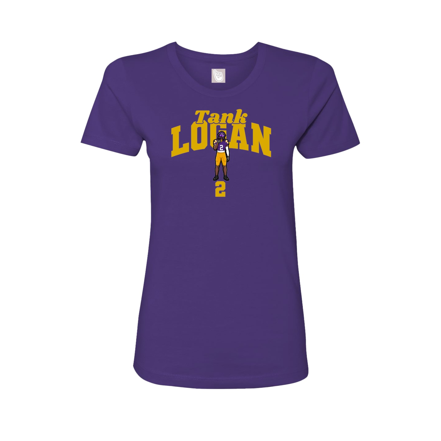 Fitted Women's Tee — Signature Arch in Purple
