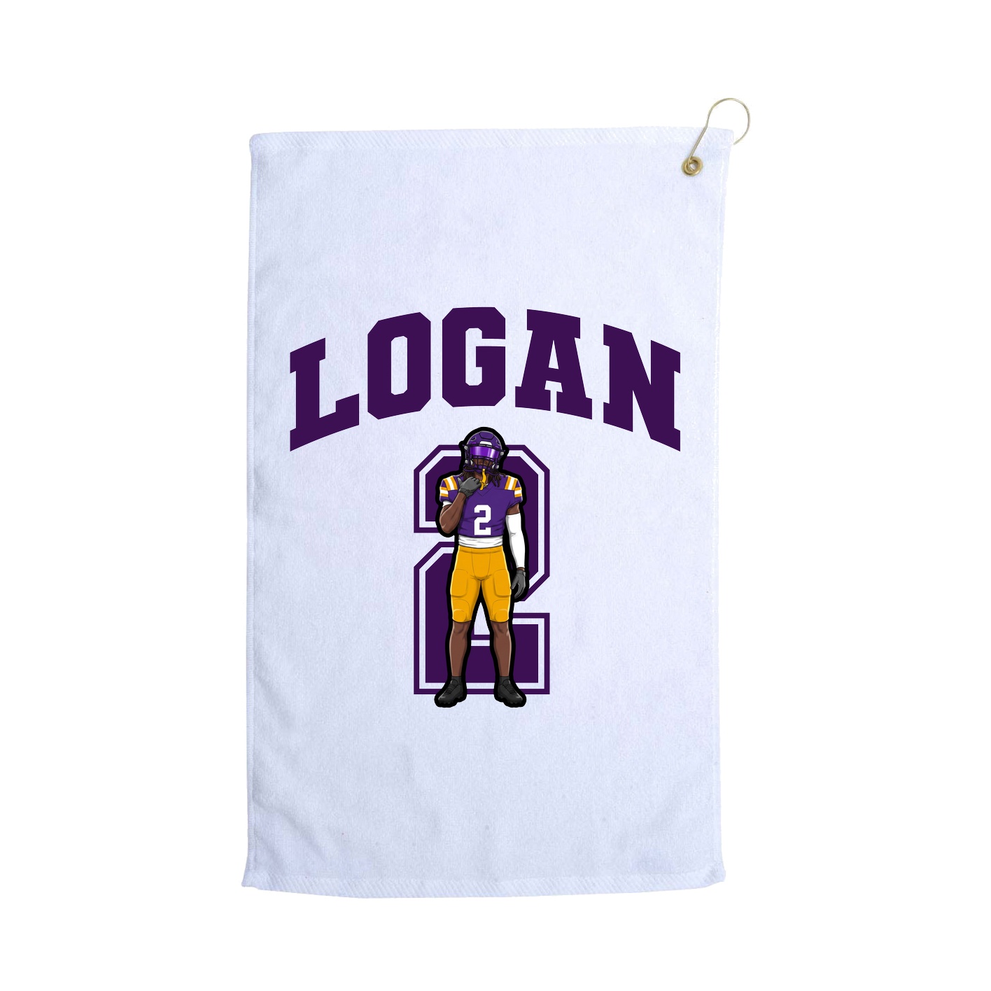 Golf Towel — Number in White