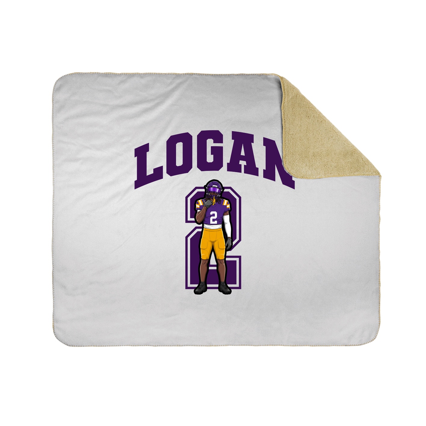 Throw Blanket — Number in White