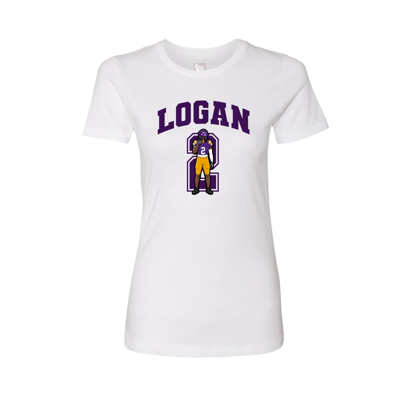 Fitted Women's Tee — Number in White