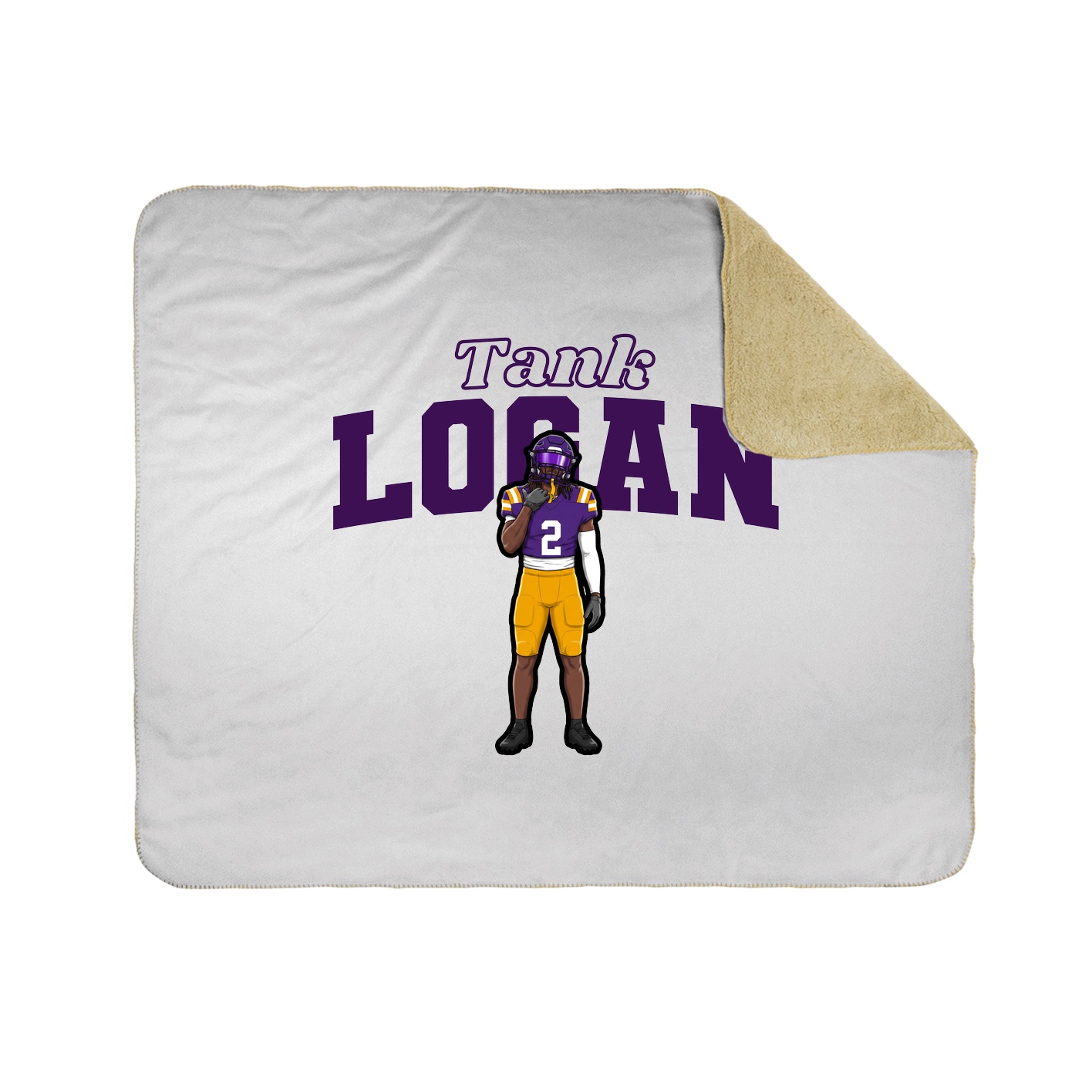 Throw Blanket — Name Arch in White