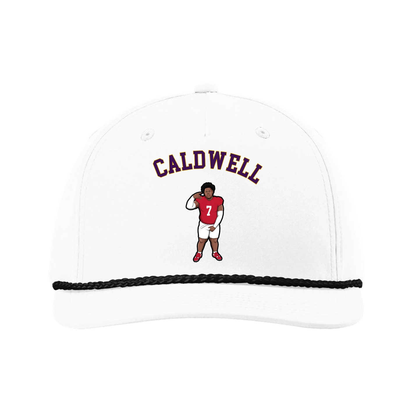 Five-Panel Classic Rope Cap — Shirsey Arch in White