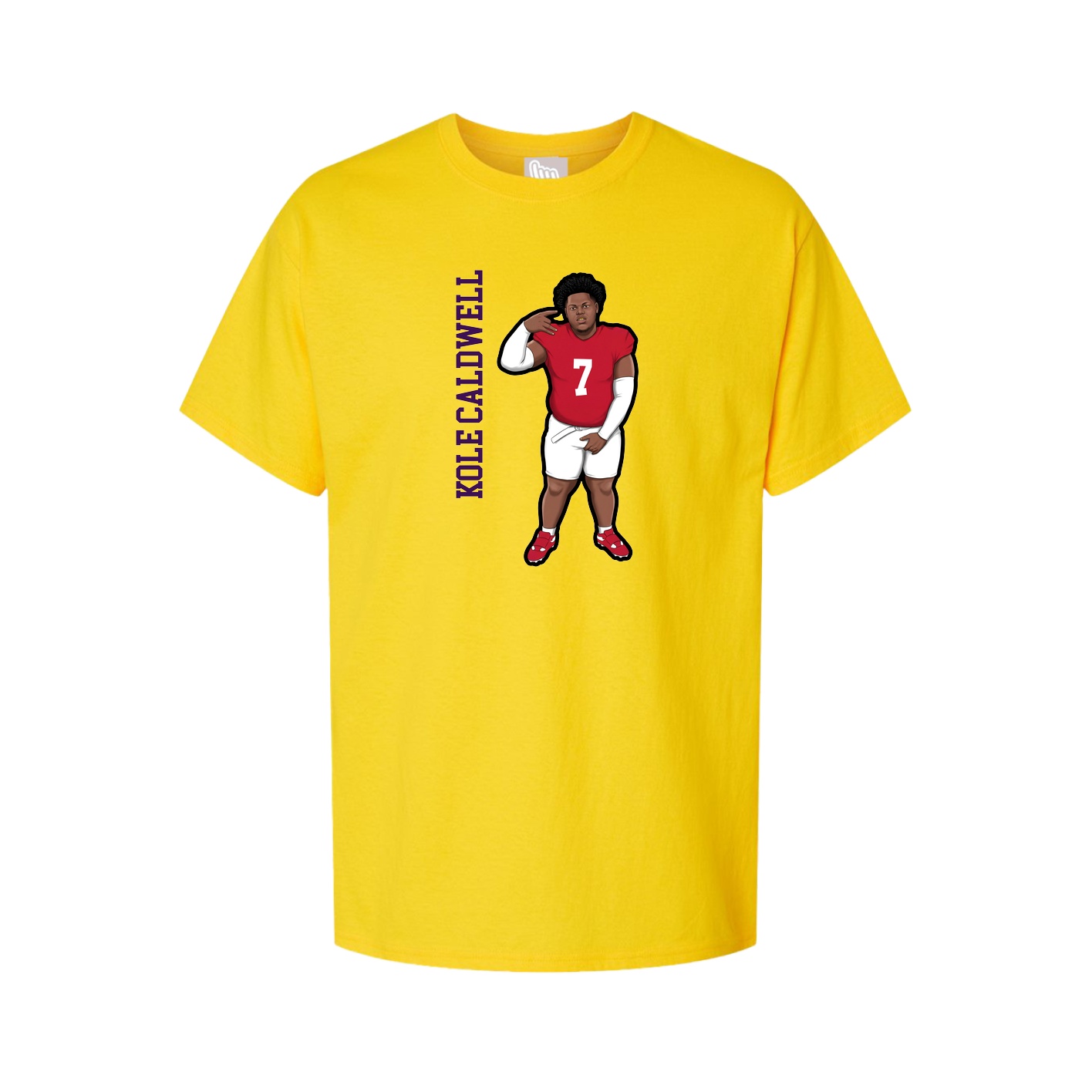 Youth Tee — Name Vertical in Gold