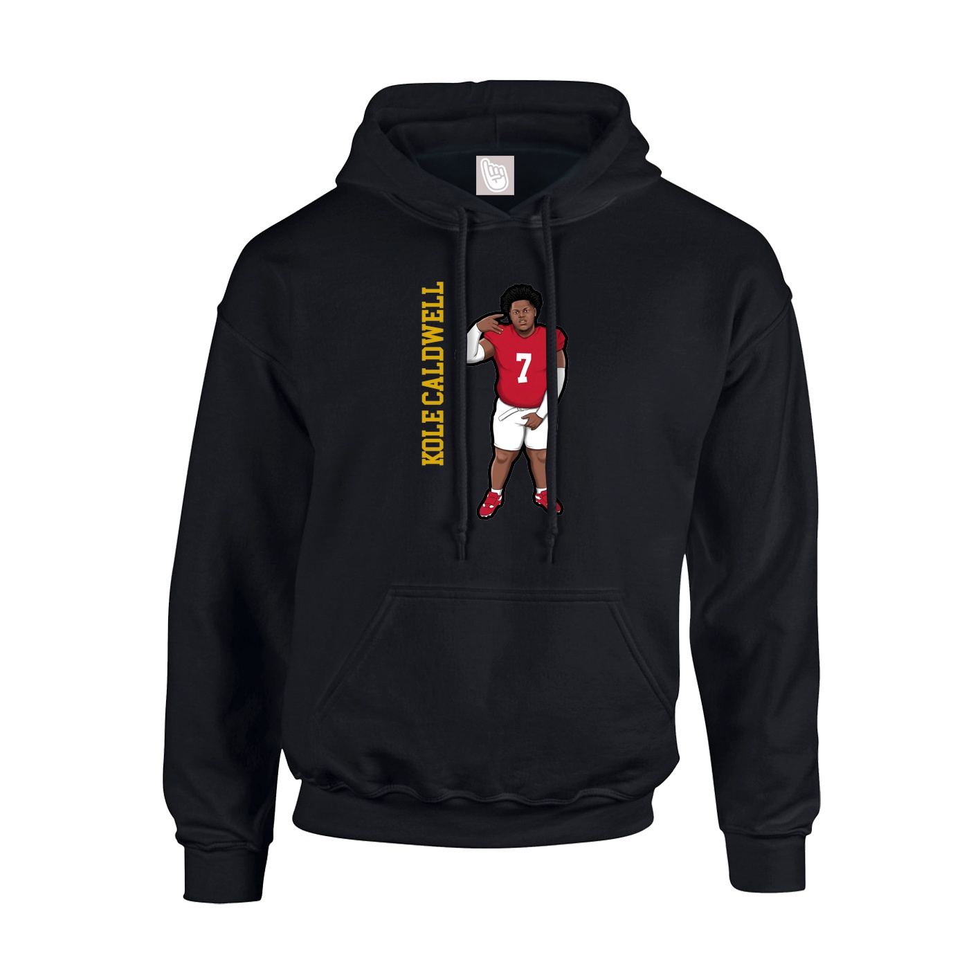 Youth Hoodie — Name Vertical in Black