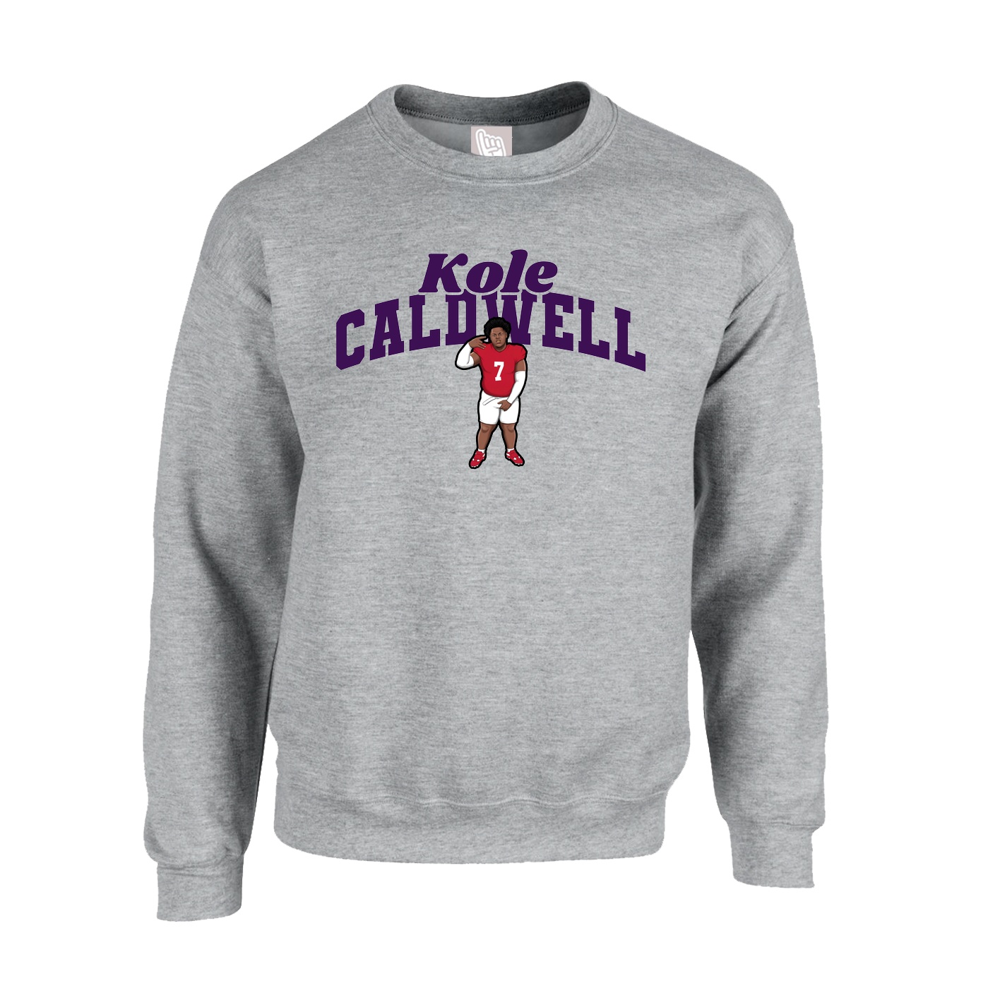 Fleece Crew — Signature Arch in Grey