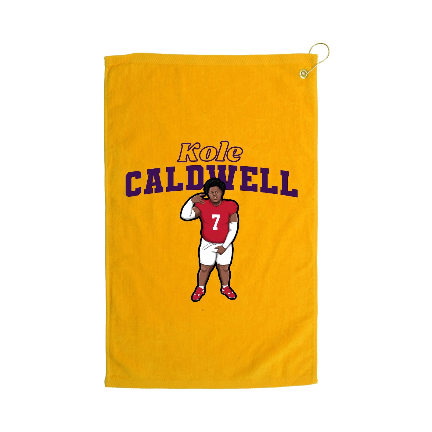 Golf Towel — Name Arch in Gold