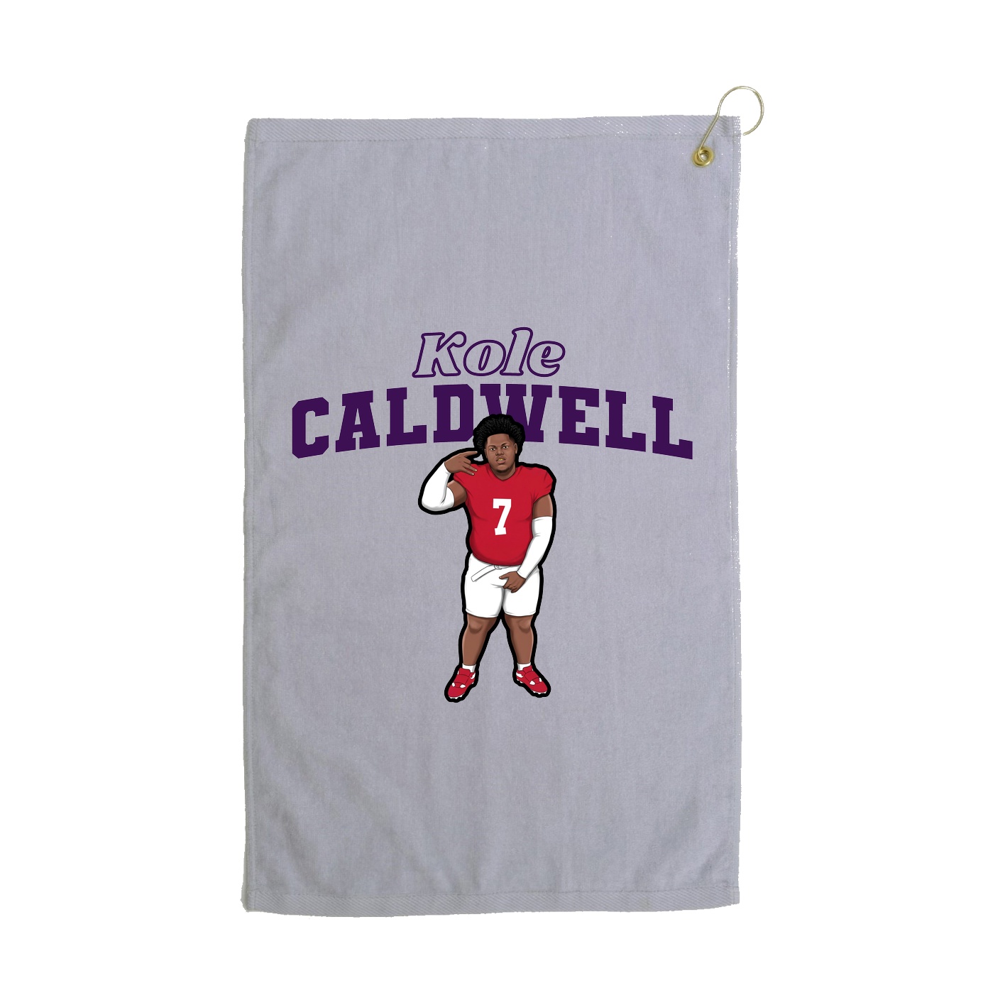Golf Towel — Name Arch in Grey