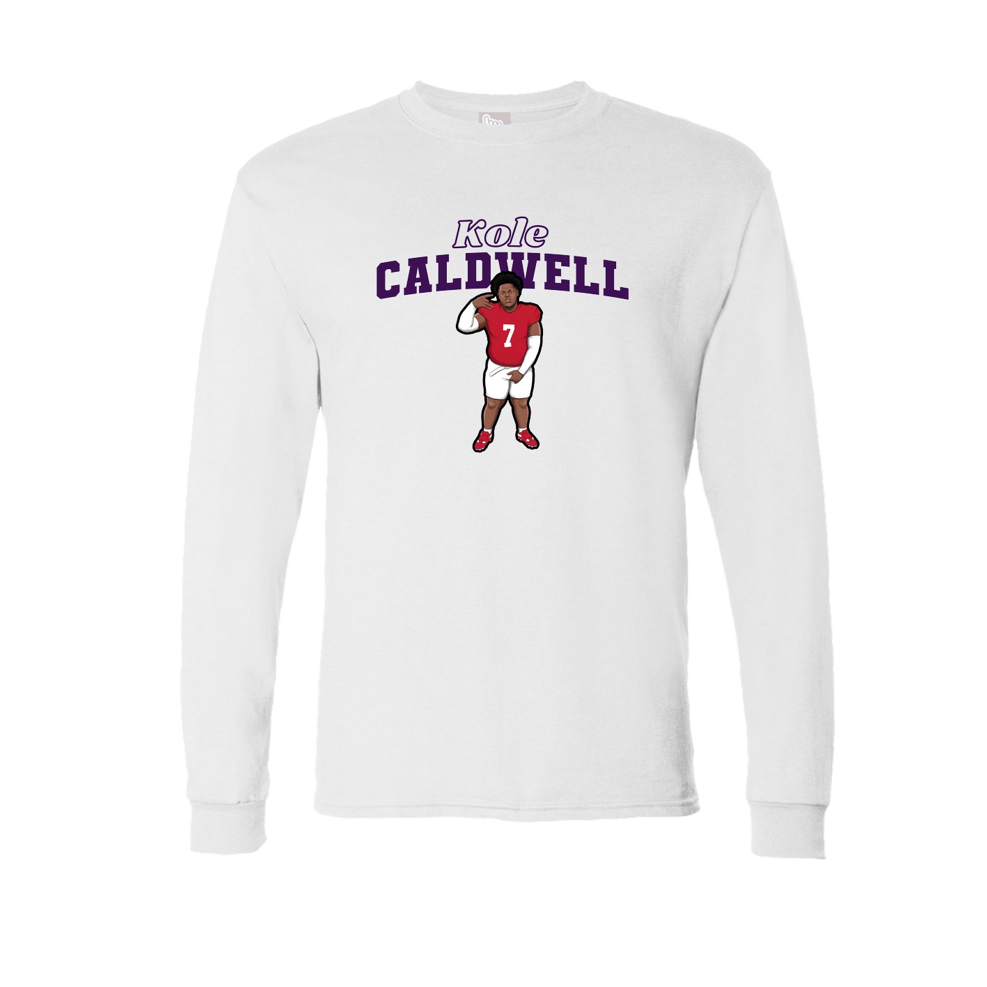 Long Sleeve Tee — Name Arch in White
