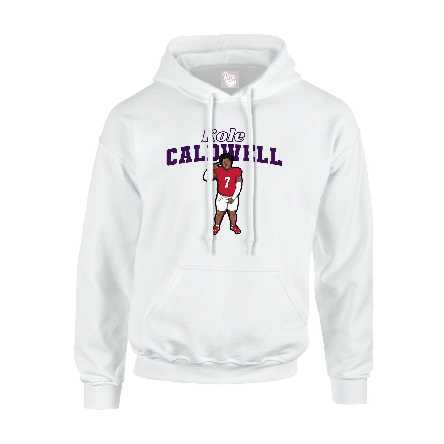 Youth Hoodie — Name Arch in White