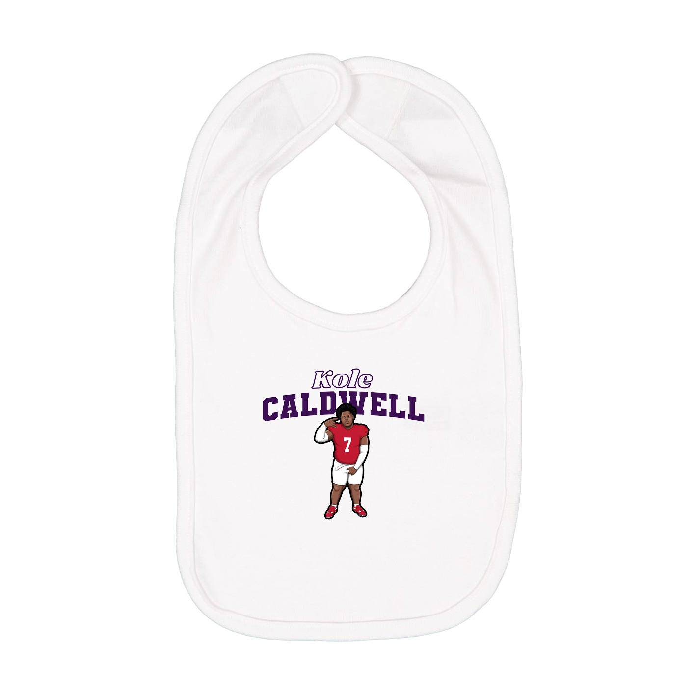 Infant Bib — Name Arch in White