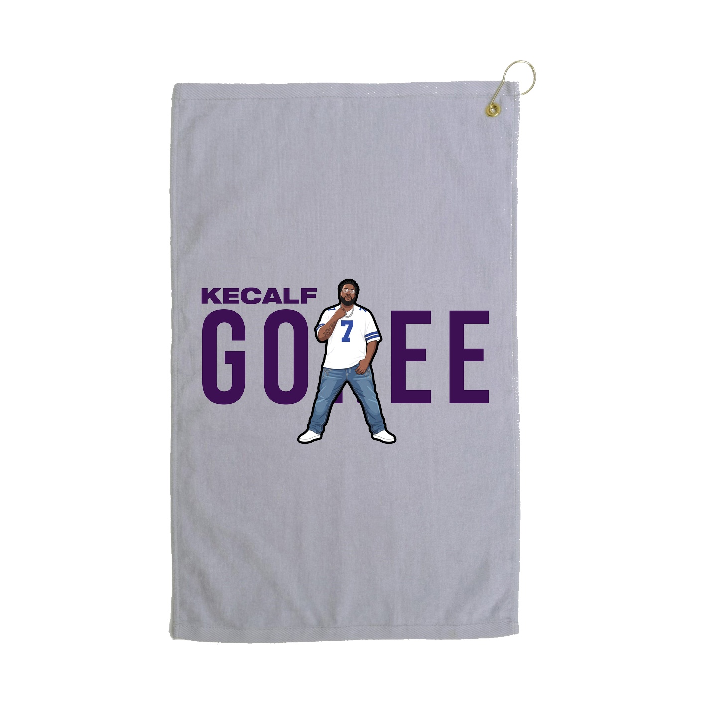 Golf Towel — Player Name in Grey
