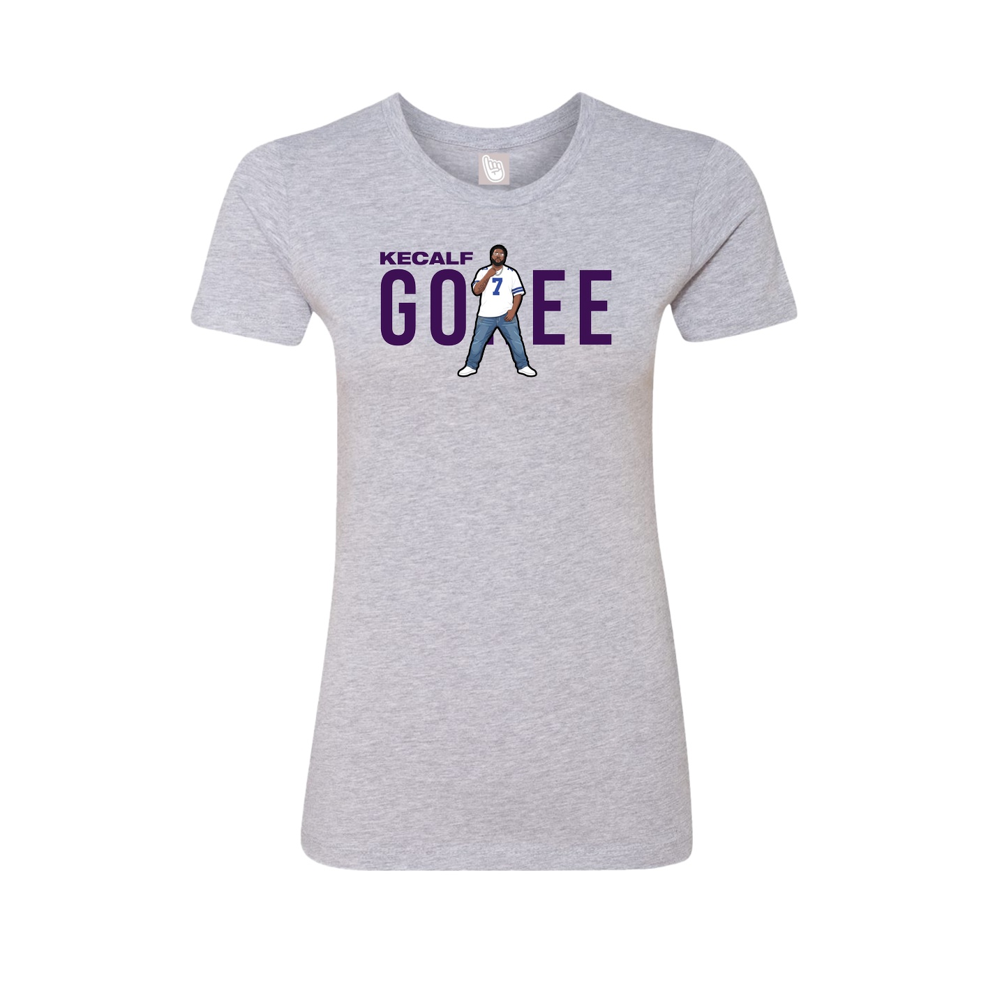 Fitted Women's Tee — Player Name in Grey