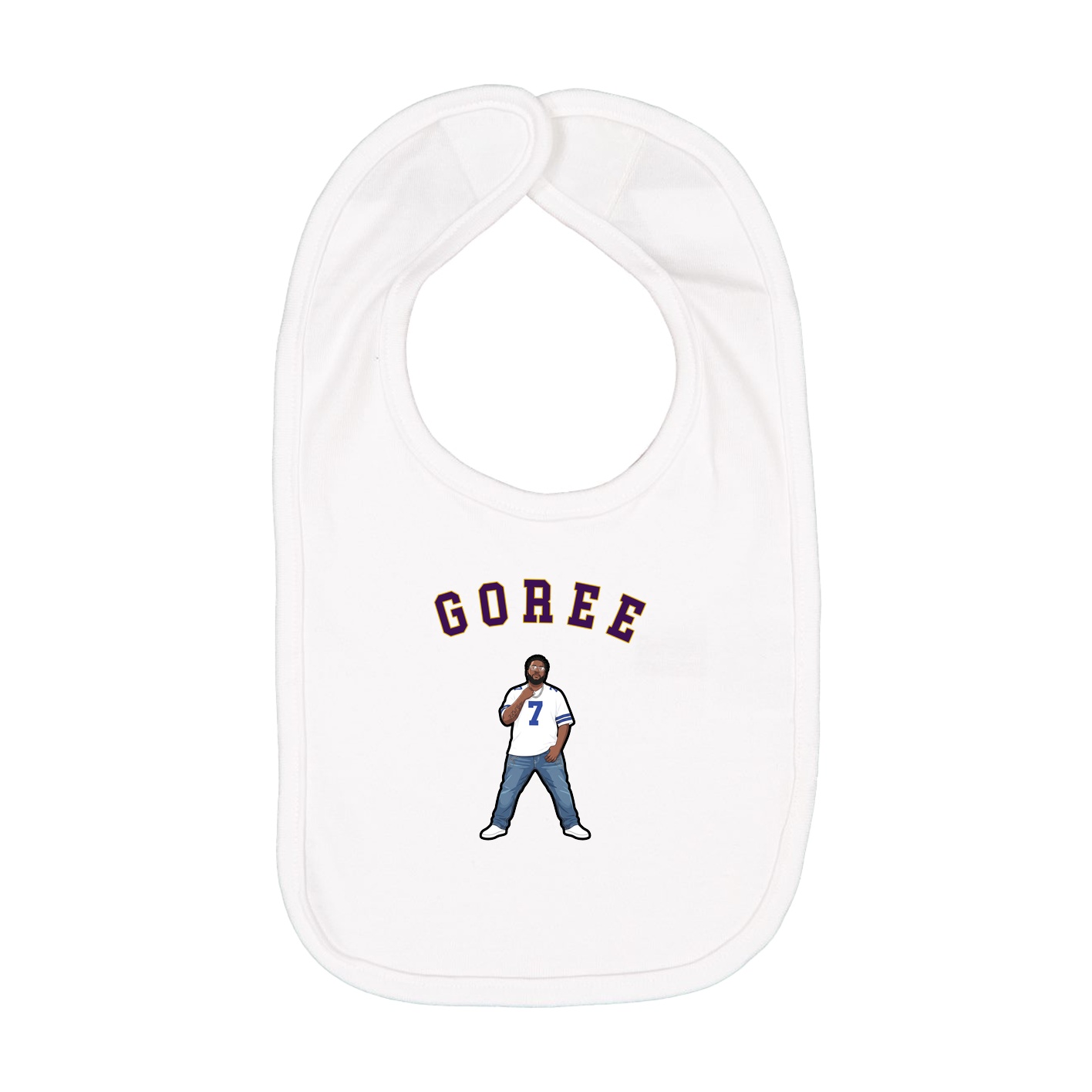 Infant Bib — Shirsey Arch in White