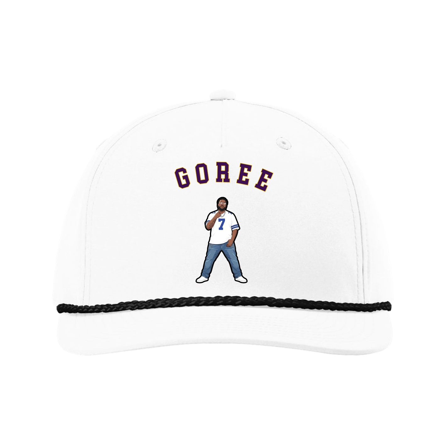 Five-Panel Classic Rope Cap — Shirsey Arch in White