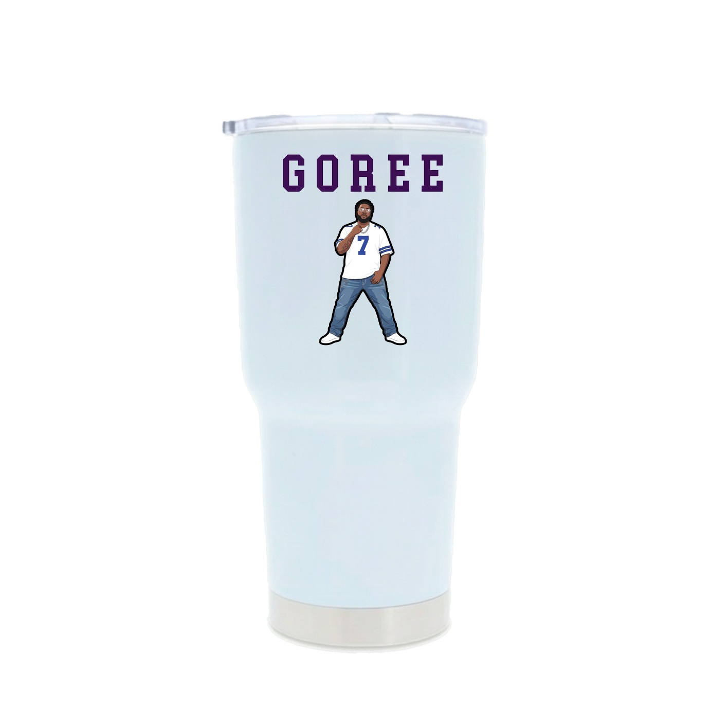 30oz Stainless Steel Tumbler — Shirsey in White